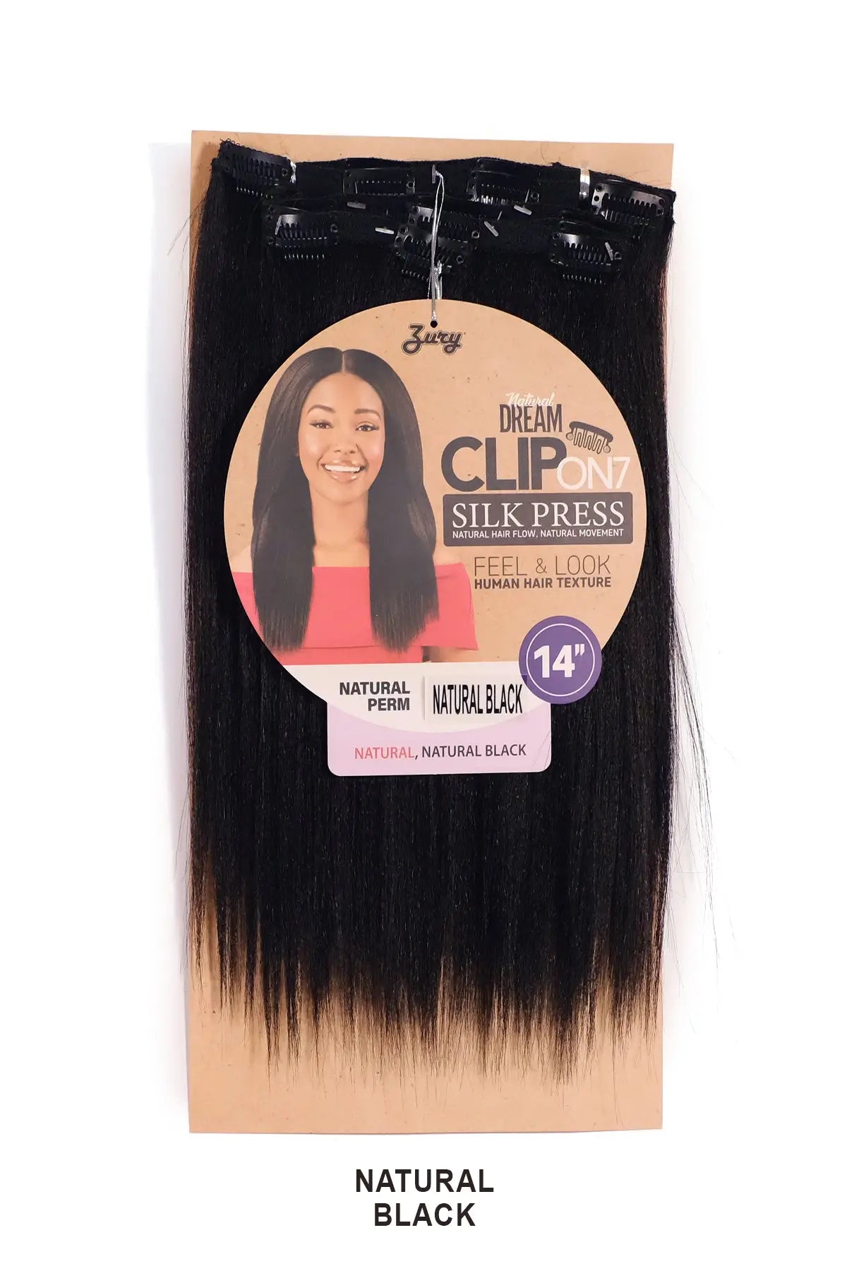 ZURY NATURAL DREAM CLIP ON 7PCS - NATURAL PERM 14" ZURY