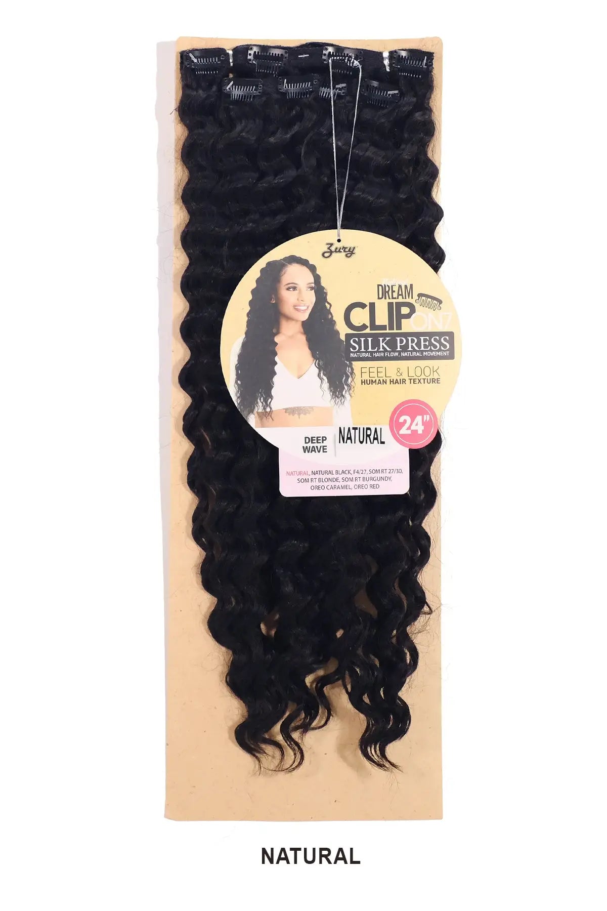ZURY NATURAL DREAM CLIP ON 7PCS  - DEEP WAVE 24" Zury