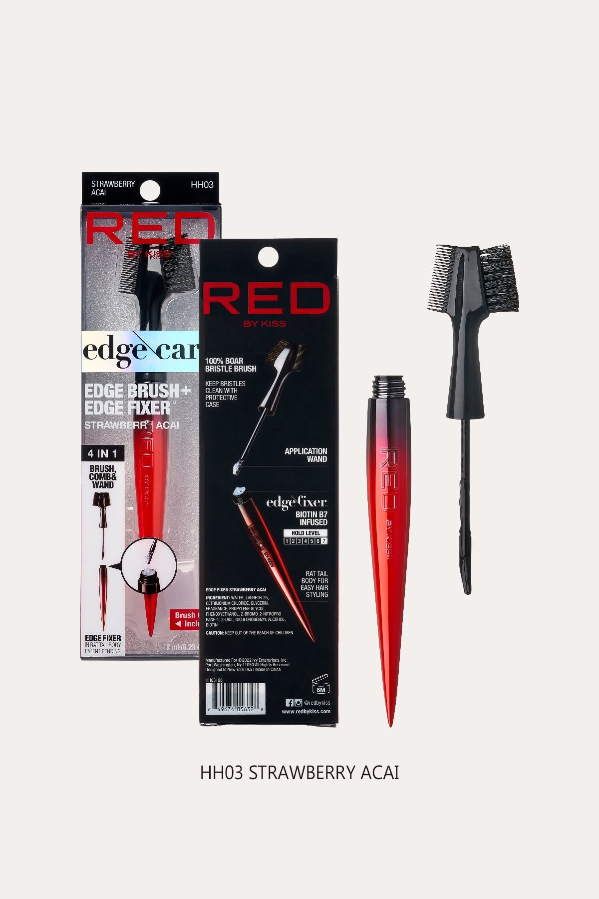 RED EDGE CARA 4 IN 1 EDGE BRUSH COMB & WAND - BSW BEAUTY CANADA