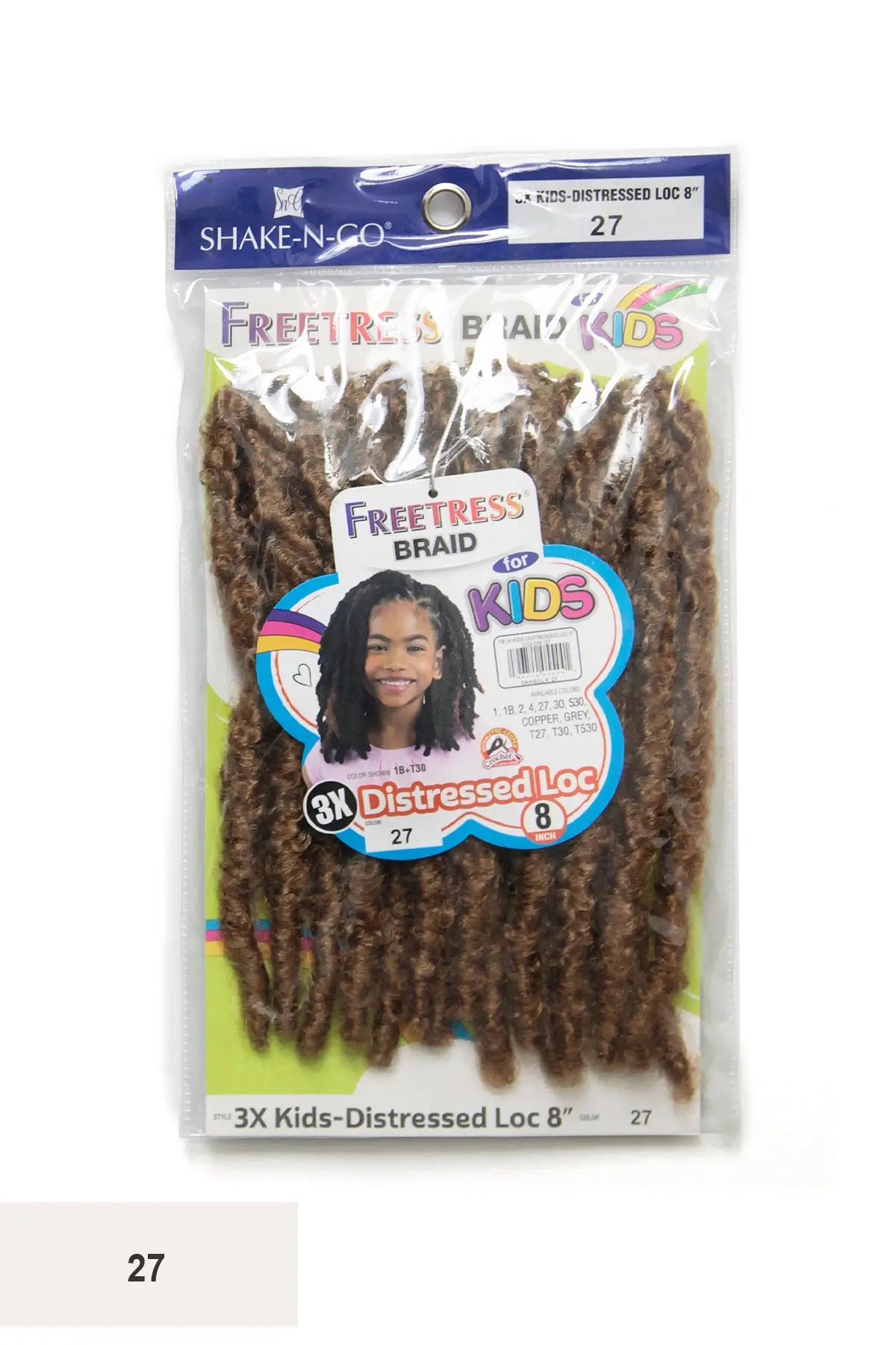 SHAKE N GO FREETRESS 3X KIDS DISTRESSED LOC 8"