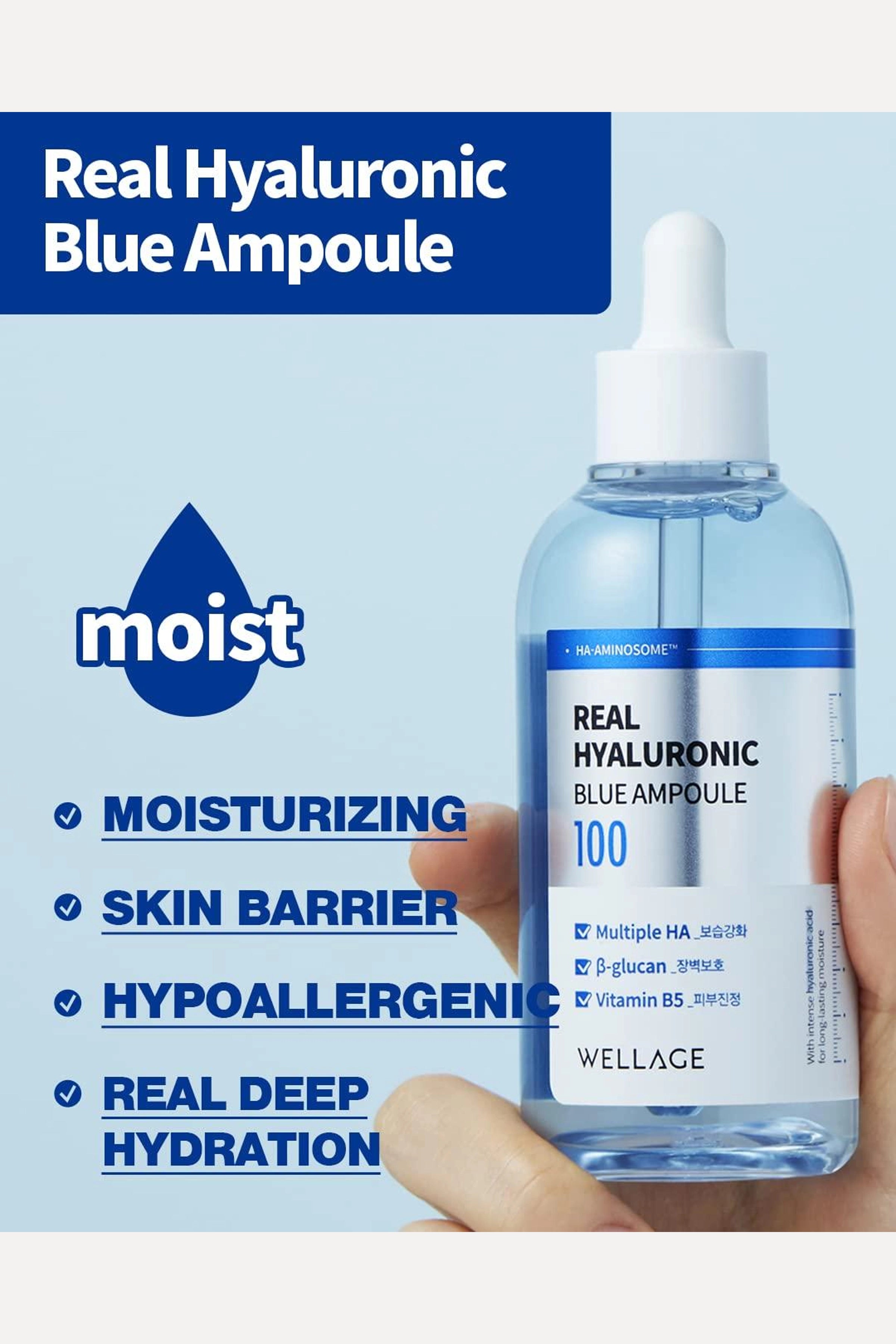 WELLAGE REAL HYALURONIC BLEU 1-- AMPOULE