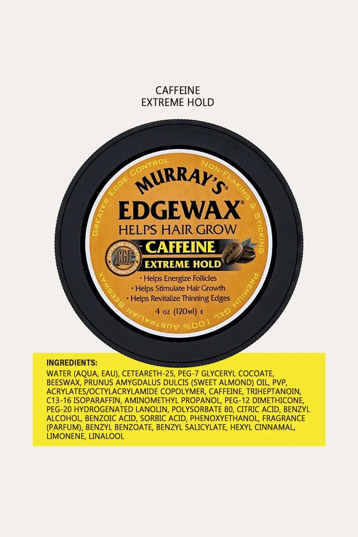 MURRAY'S EDGEWAX CAFFEINE HAIR GROWTH EDGE CONTROL 4oz