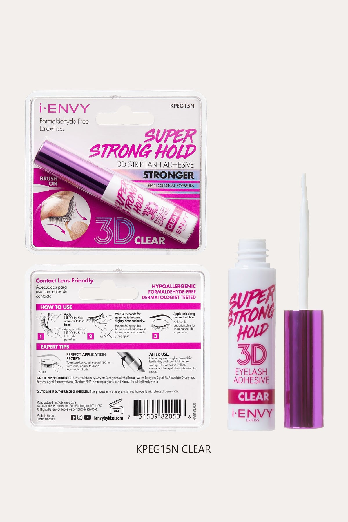 I ENVY BY KISS SUEPR STRONG HOLD 3D STRIP LASH ADHESIVE - BSW BEAUTY CANADA