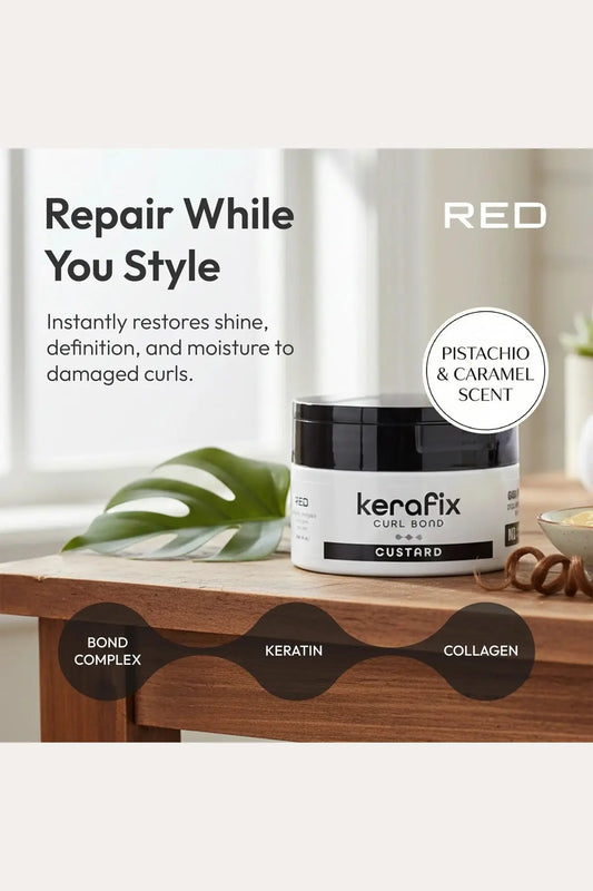 RED KERAFIX CURL BOND HAIR CUSTARD 8oz RED BEAUTY