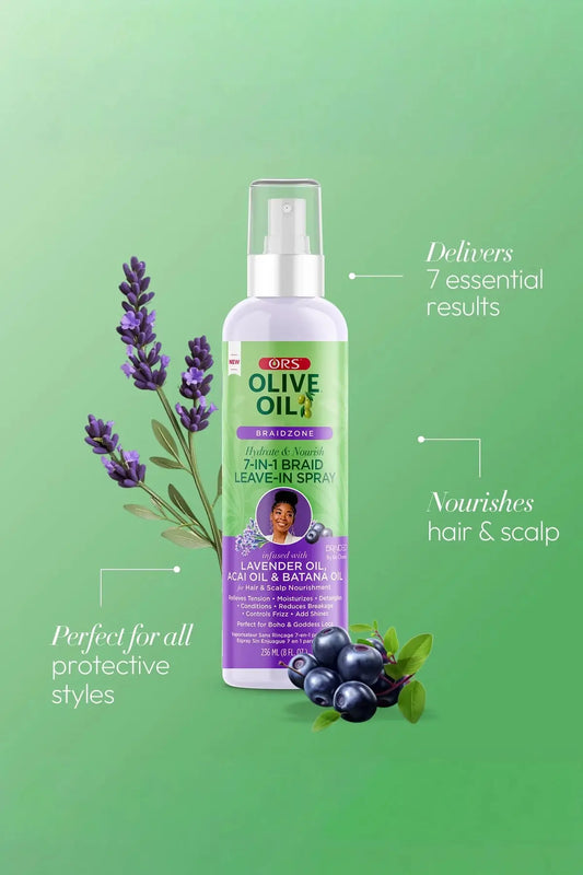 ORS OLIVE OIL BRAIDZONE 7-IN-1 BRAID LEAVE IN SPRAY 8oz ORS