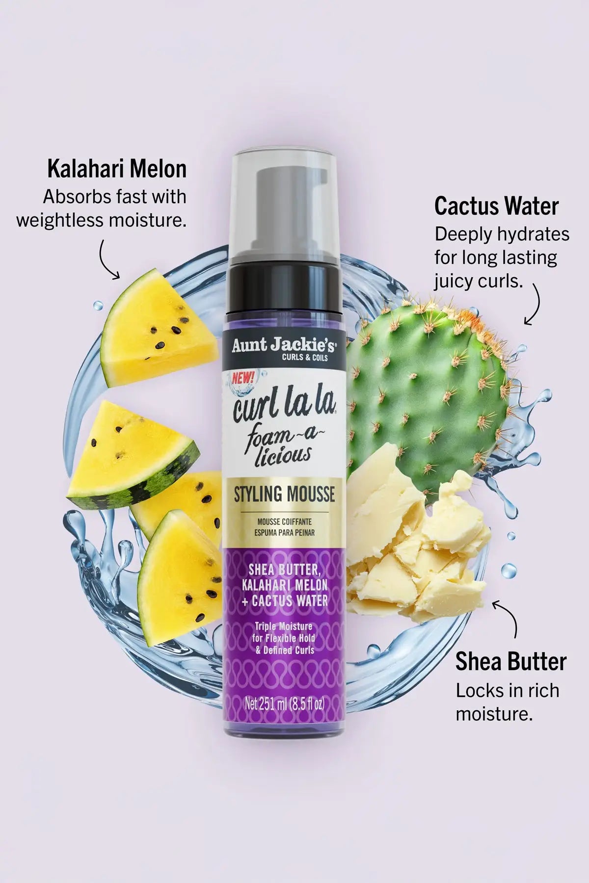 AUNT JACKIES CURL LA LA FOAM-A-LICIOUS STYLING MOUSSE 8.5oz AUNT JACKIE'S