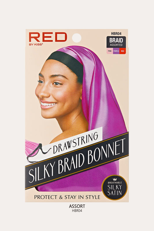 RED BY KISS DRAWSTRING SILKY BRAID BONNET - BSW BEAUTY CANADA