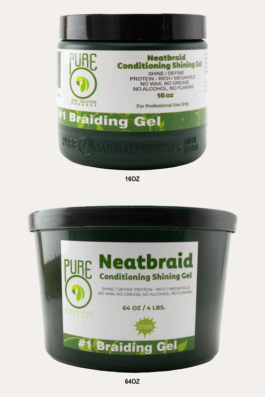 PURE O NEAT NEATBRAID CONDITIONING SHINING GEL - MEGA HOLD BRAIDING GEL PURE O NEAT