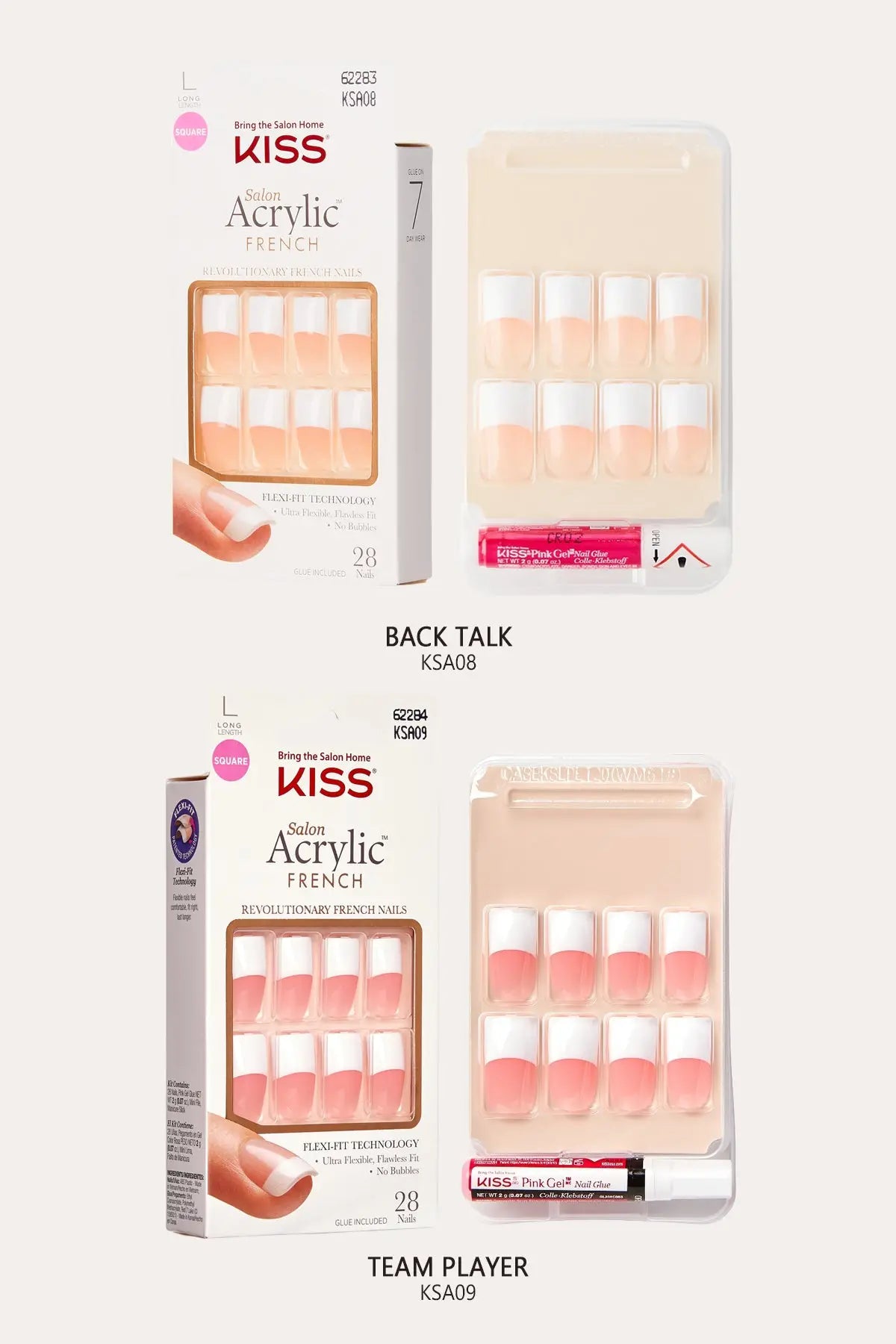 KISS SALON ACRYLIC FRENCH KIT RED BEAUTY