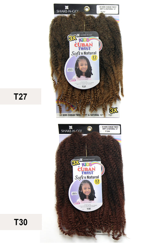 SHAKE N GO EQUAL KIDS 3X CUBAN SOFT & NATURAL 12" - BSW BEAUTY CANADA