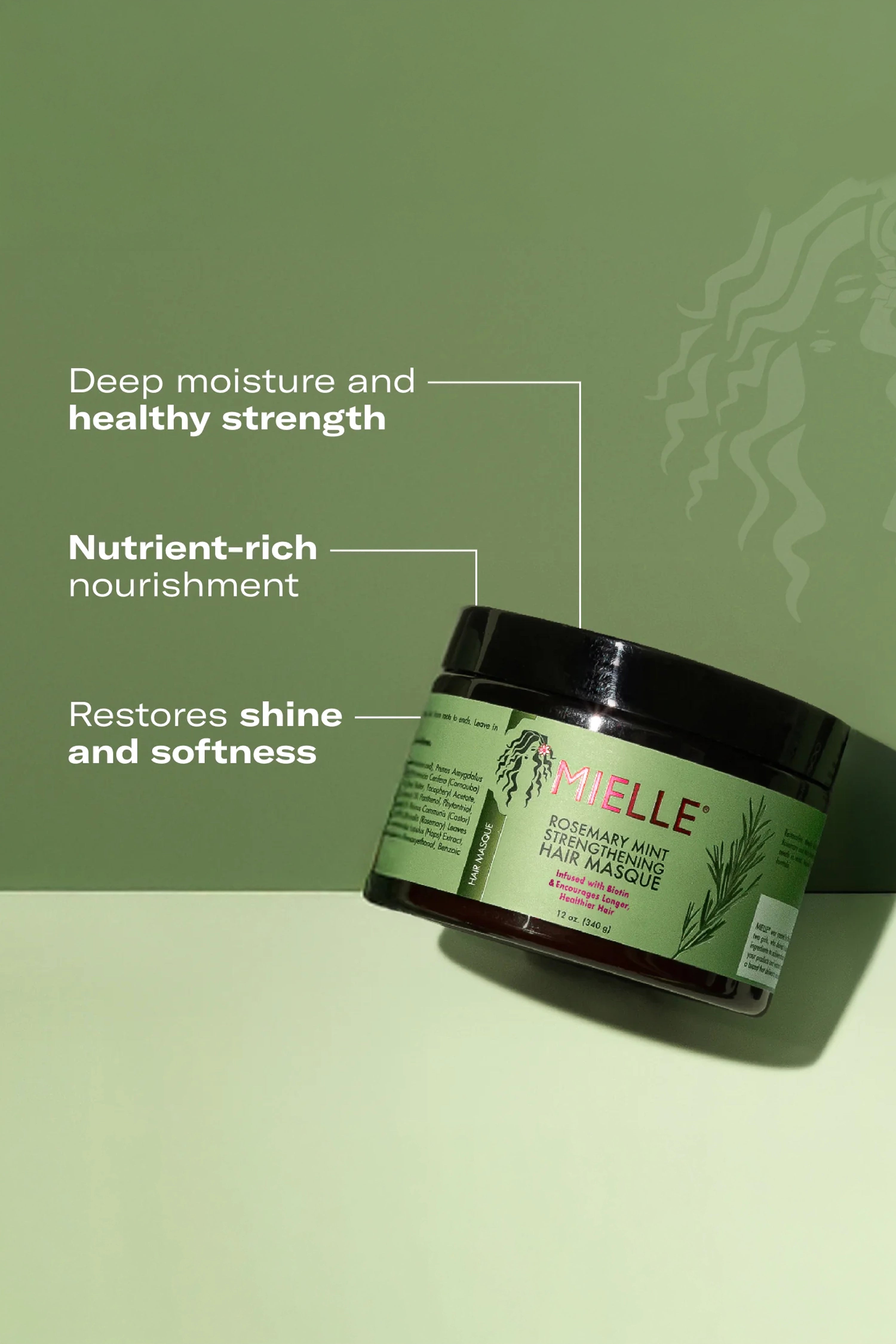MIELLE ROSEMARY MINT HAIR MASQUE 1.75oz | STRENGTHENING HAIR MASK