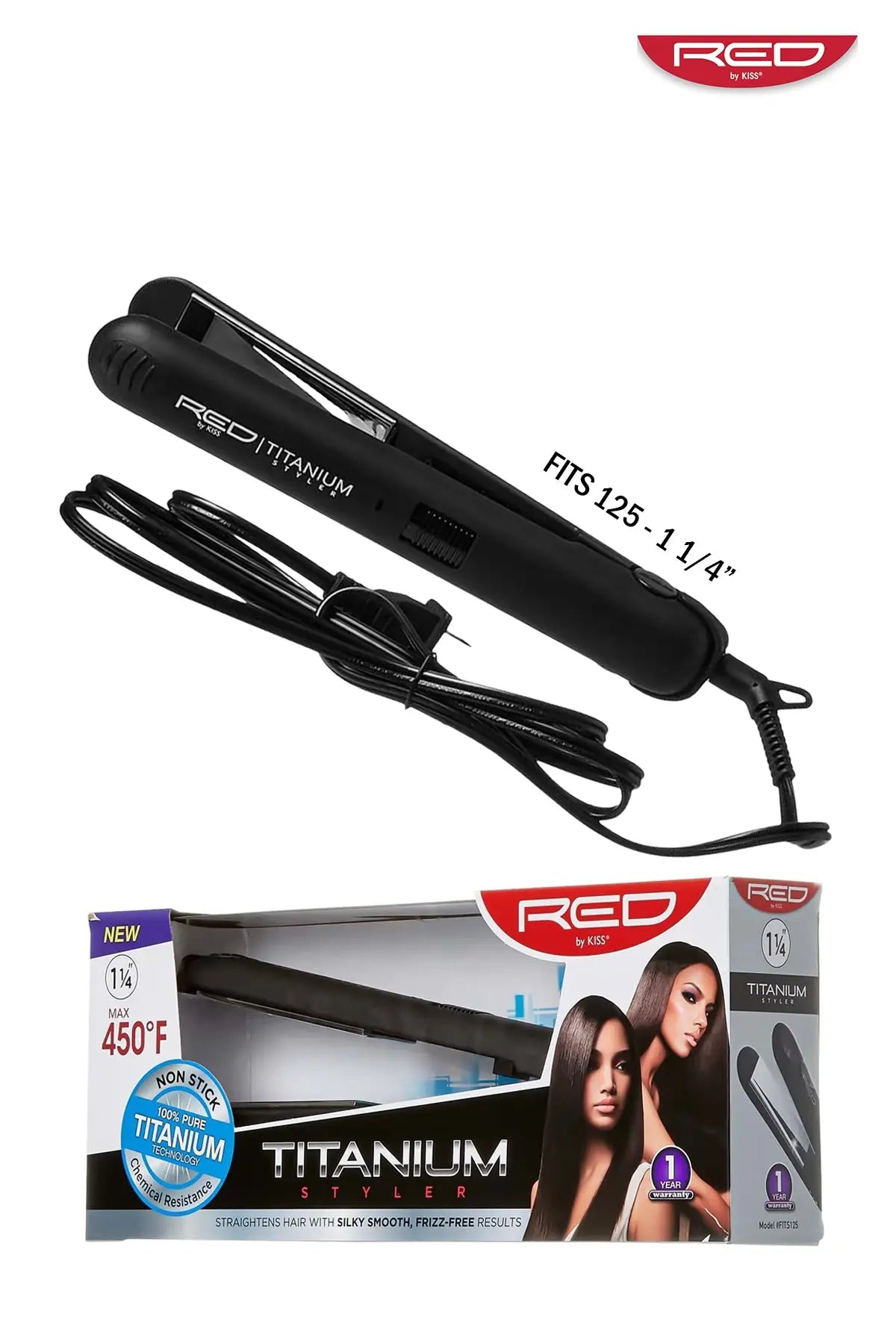 RED BY KISS TITANIUM FLAT IRON 1 & 1 1/4 - BSW BEAUTY CANADA