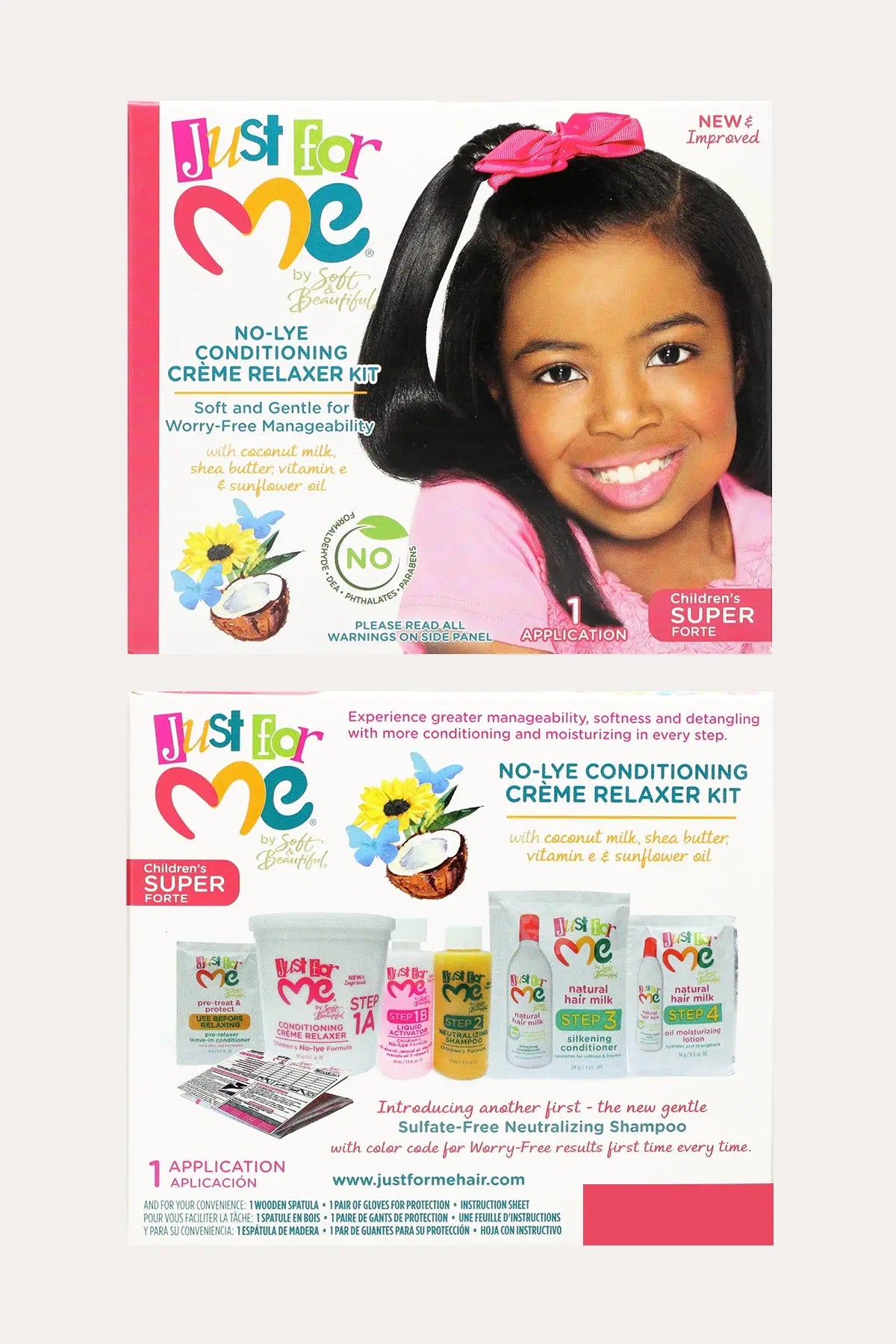 JUST FOR ME NO-LYE CONDITIONING CREME RELAXER KIT - 2 TYPE - BSW BEAUTY CANADA