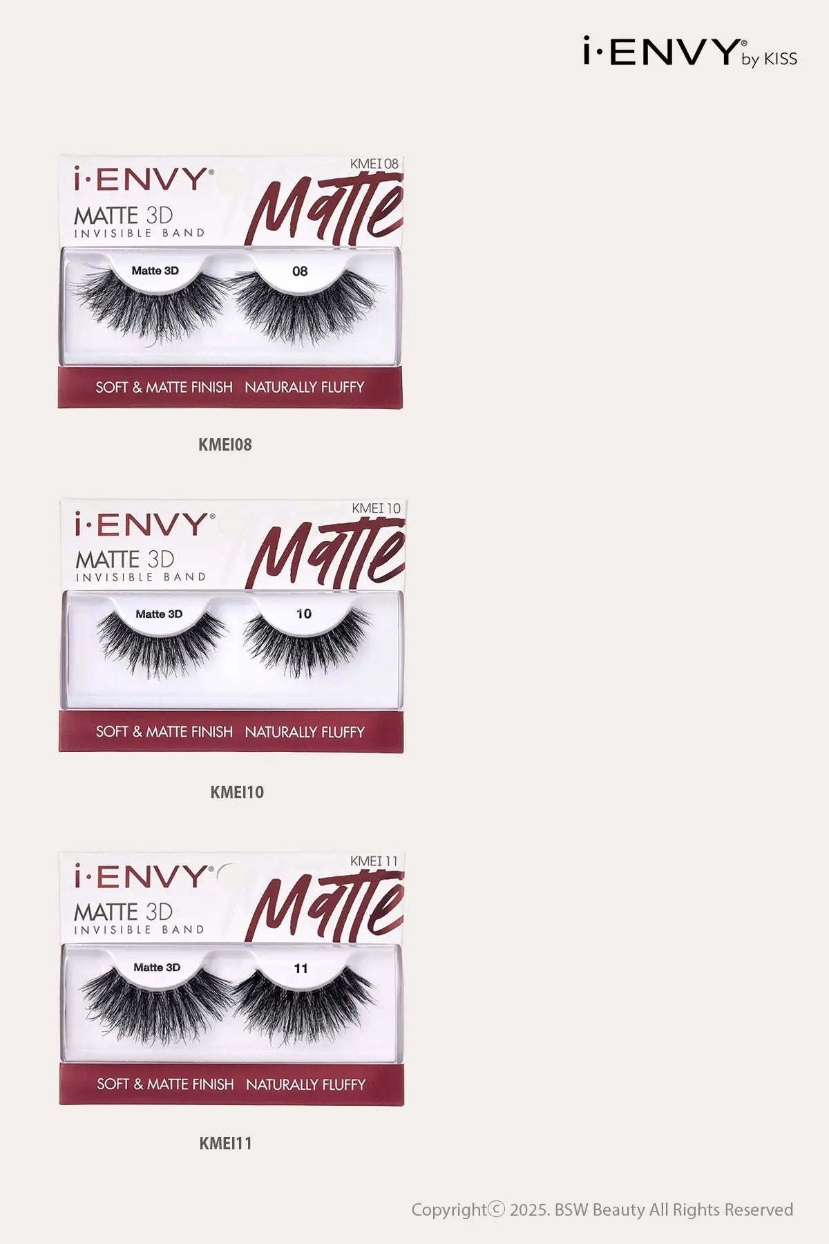 I ENVY MATTE 3D INVISIBLE BAND LASHES - BSW BEAUTY CANADA