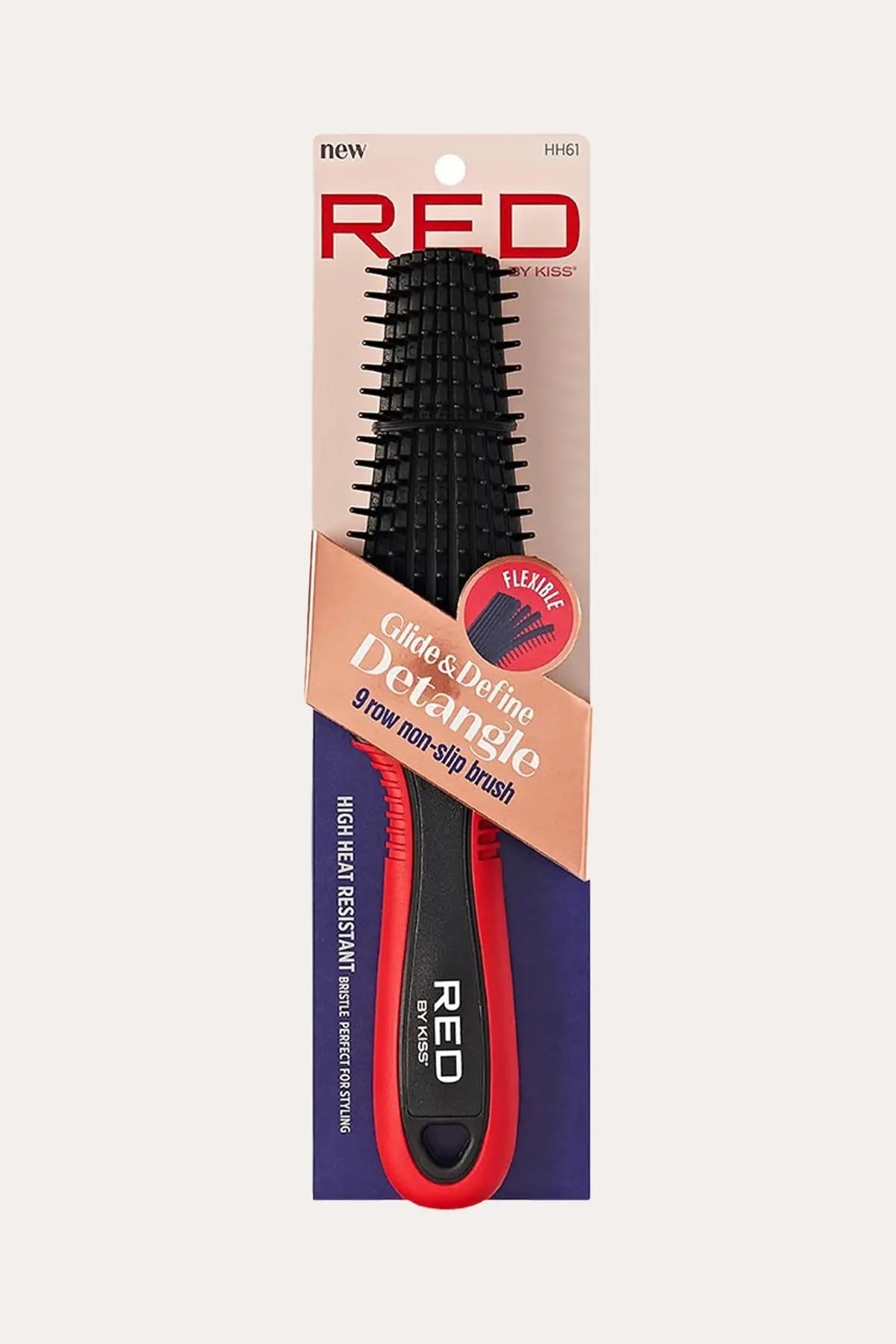 RED BY KISS GLIDE & DEFINE DETANGLE BRUSH RED BEAUTY