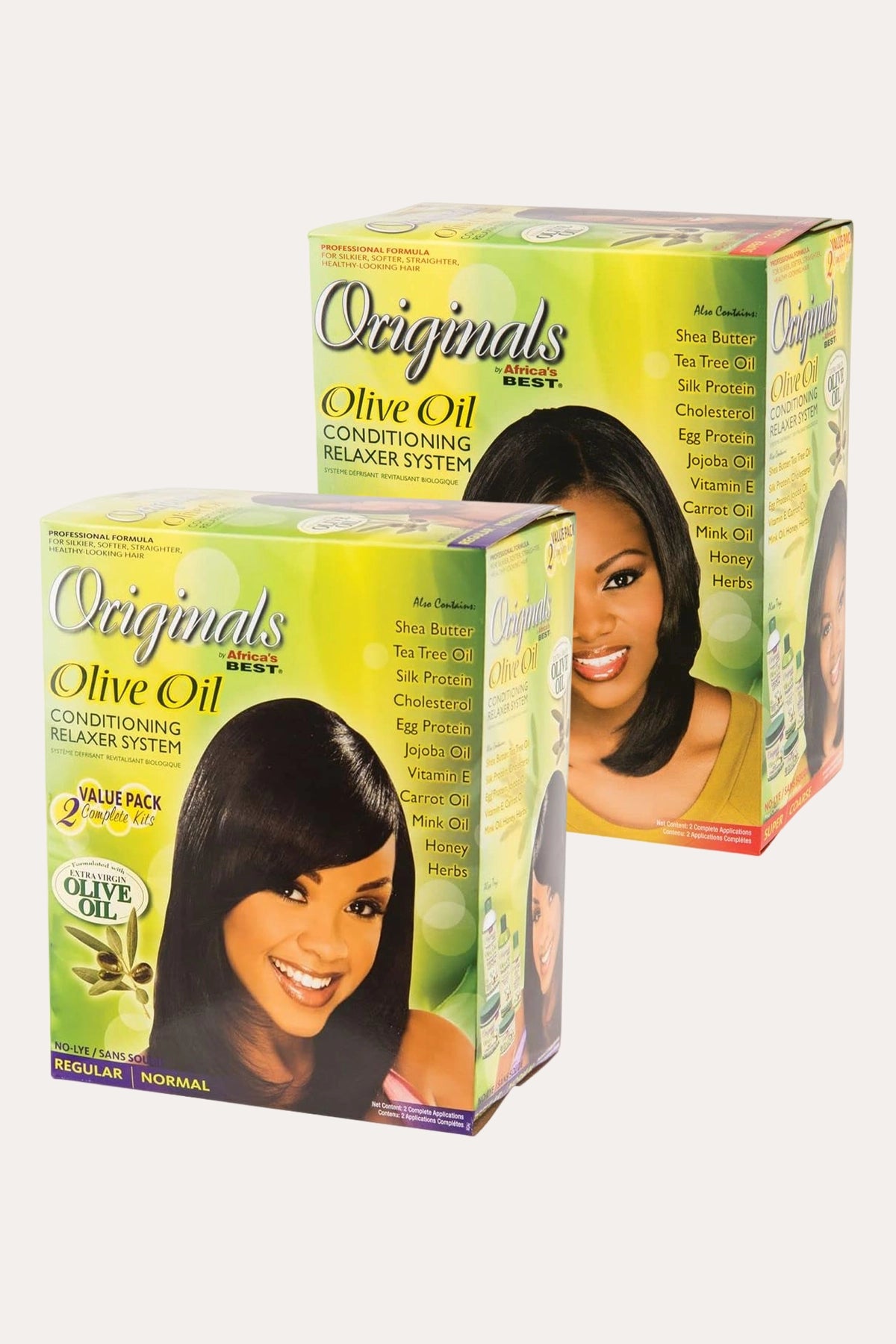 SYSTÈME DÉFRISANT REVITALISANT À L'HUILE D'OLIVE AFRICA'S BEST KIT DOUBLE