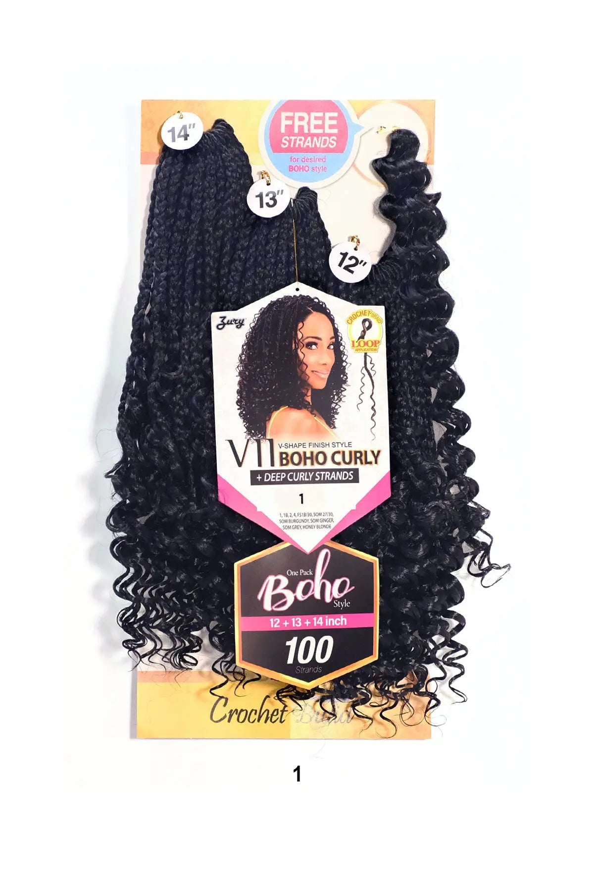 ZURY CROCHET BRAID V11 BOHO CURLY (12"+13"+14") ROYAL