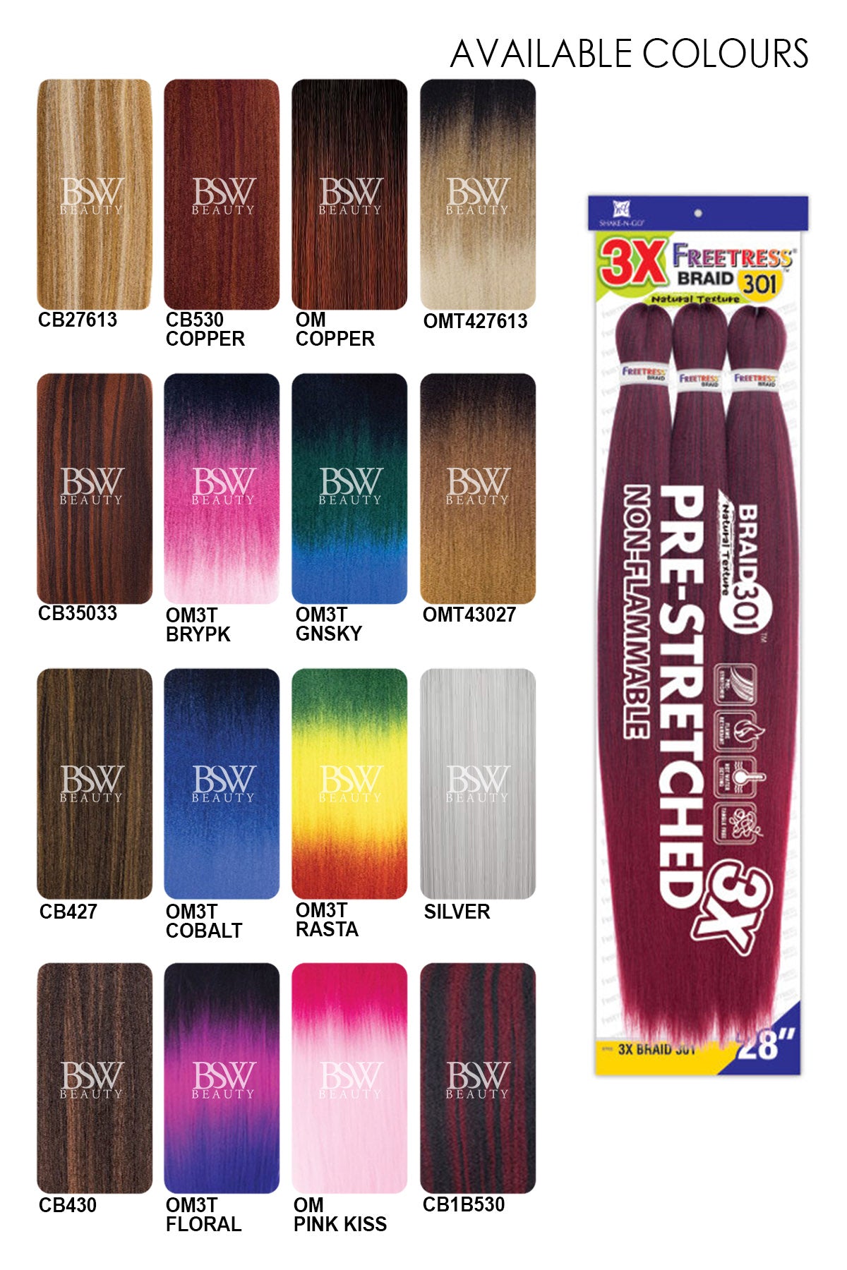 SHAKE N GO FREETRESS-BRAID 301 3X 28