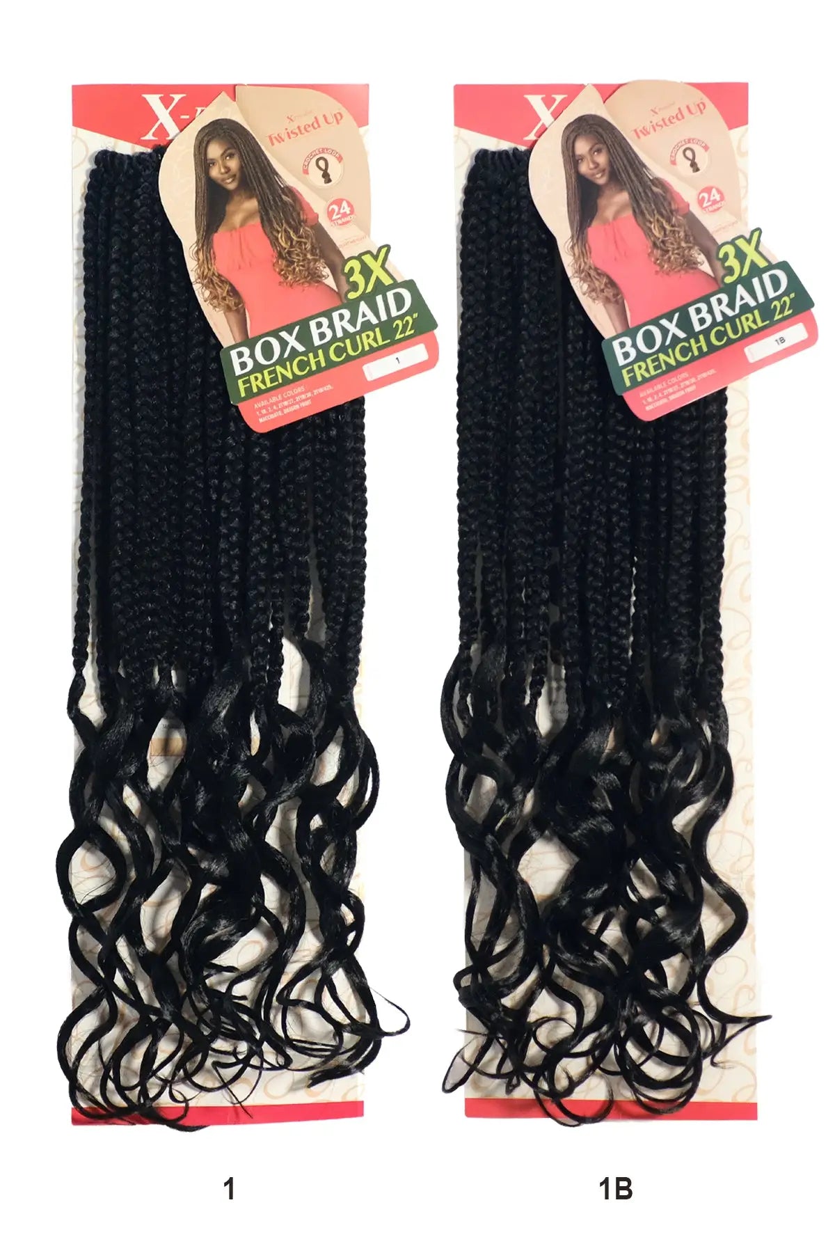 OUTRE X-PRESSION 3X  BOX BRAID FRENCH CURL 22" OUTRE