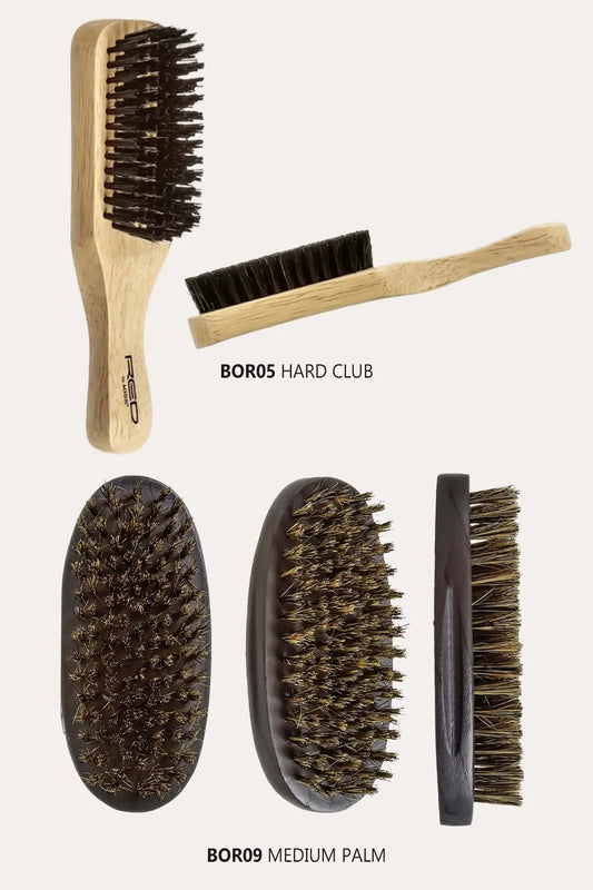 RED PROFESSIONAL 100% BOAR BRUSH SOFT BRISTLES (12 TYPES) RED BEAUTY
