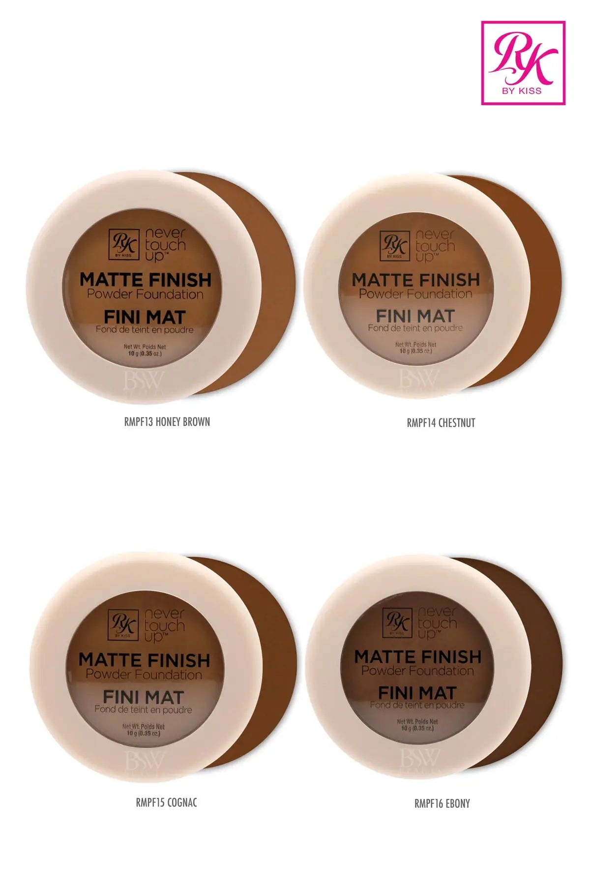 RUBY KISS BY KISS MATTE FINISH POWDER FOUNDATION - 8 COLORS - BSW BEAUTY CANADA