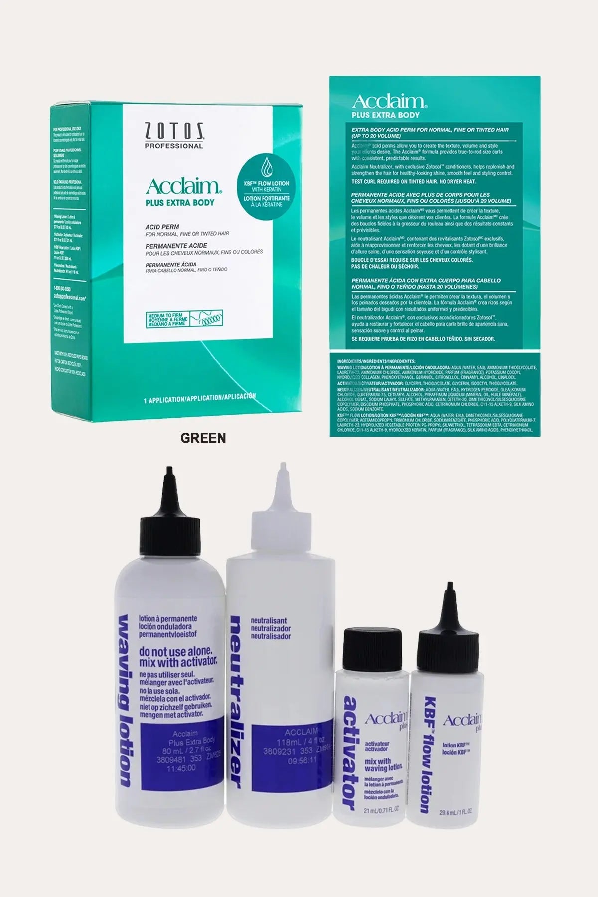 ZOTOS ACCLAIM EXTRA BODY ACID PERMANENT ZOTOS