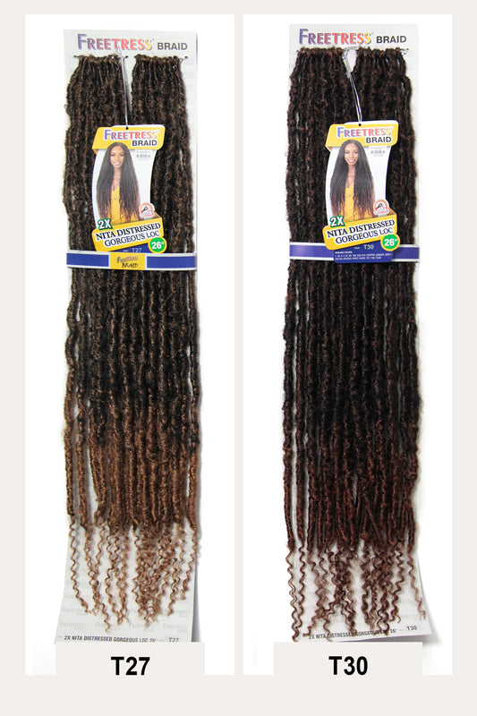 SHAKE N GO FREETRESS CROCHET BRAID 2X - NITA DISTRESSED GORGEOUS LOC 26" - BSW BEAUTY CANADA