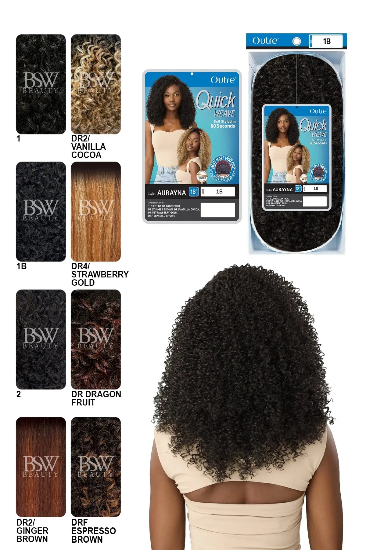 OUTRE QUICK WEAVE HALF WIG - AURAYNA 18"