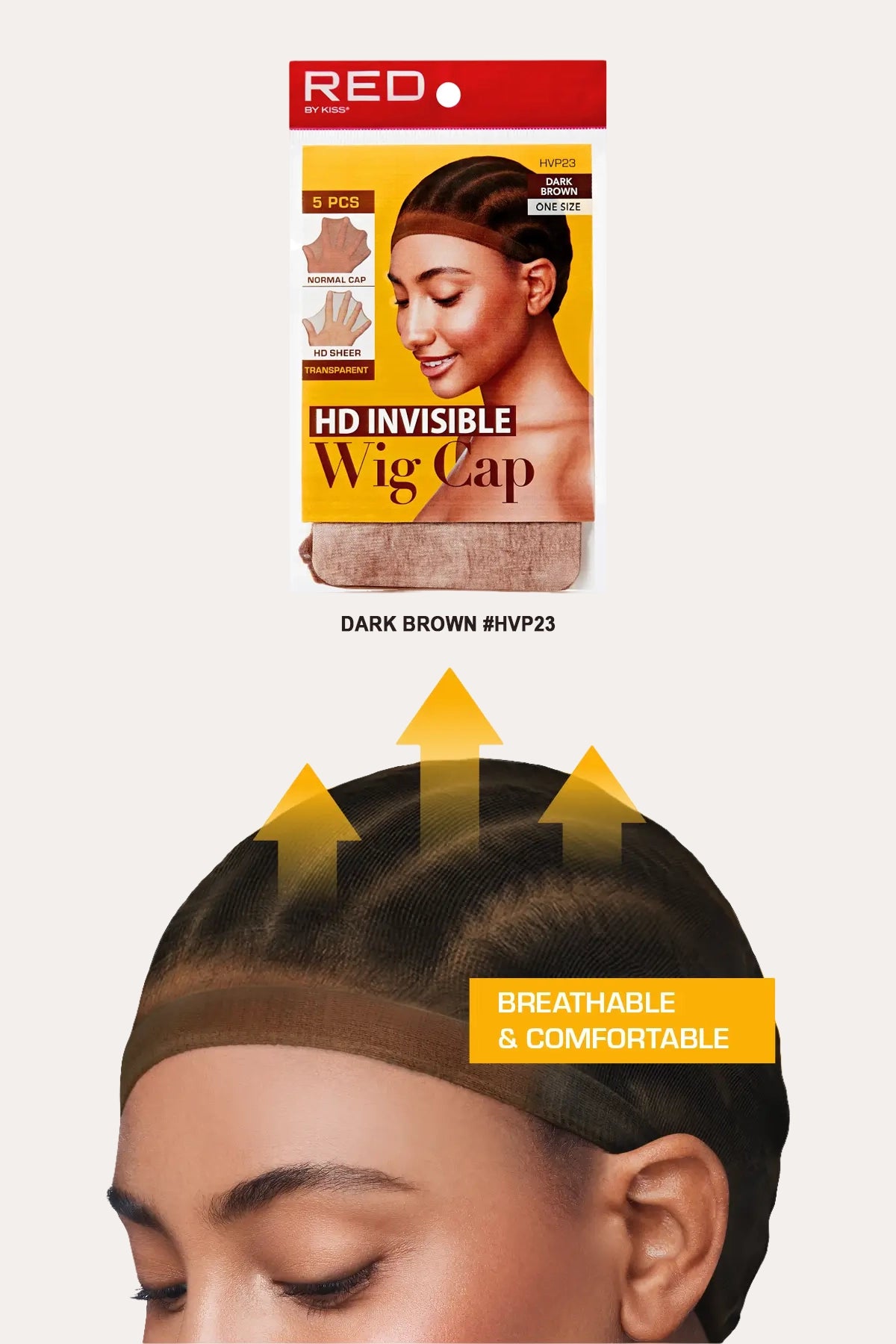 RED BY KISS HD INVISIBLE WIG CAP 5PCS