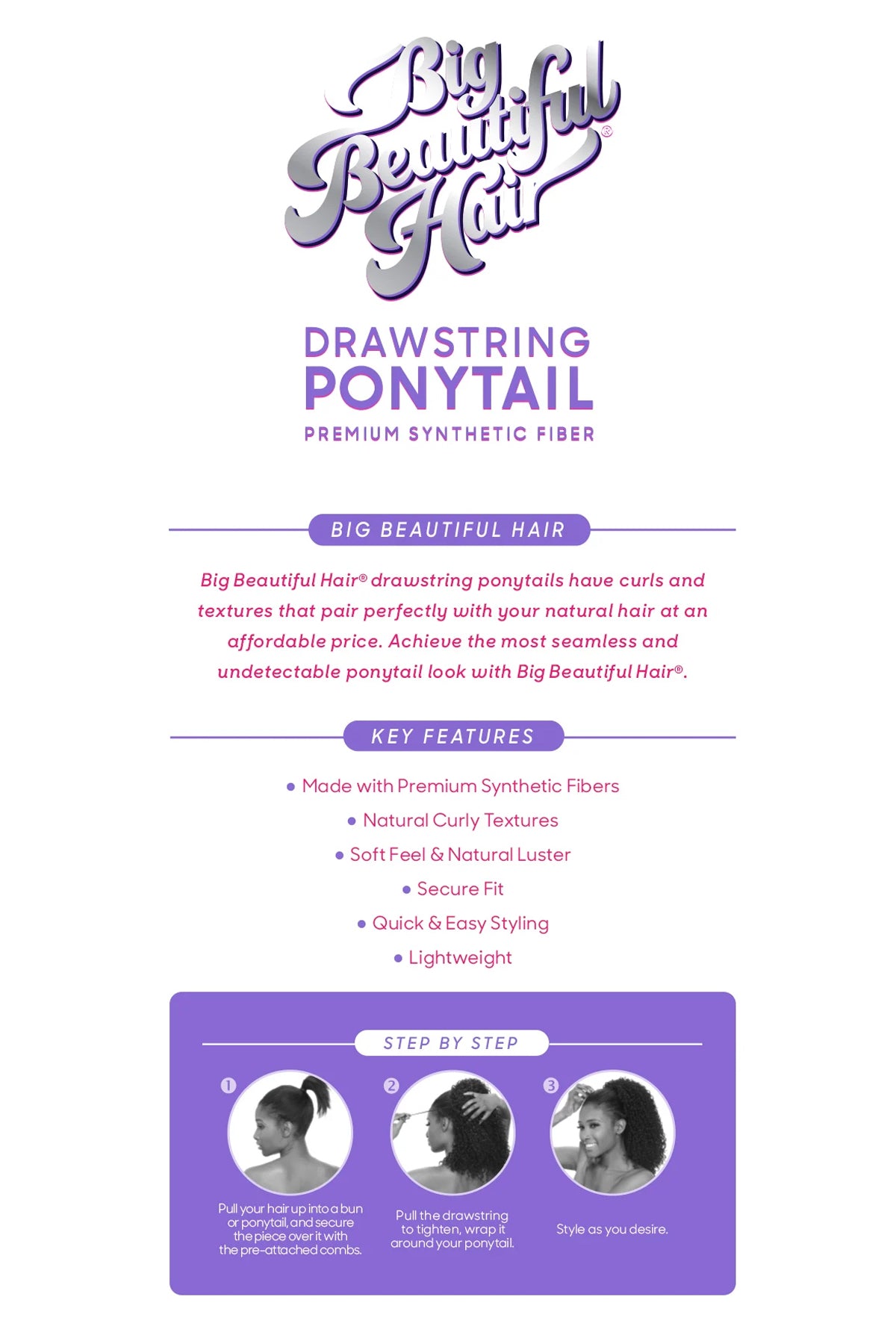 OUTRE BIG BEAUTIFUL HAIR DRAW STRING PONYTAIL - 4A KINKY KOILS 14" - BSW BEAUTY CANADA