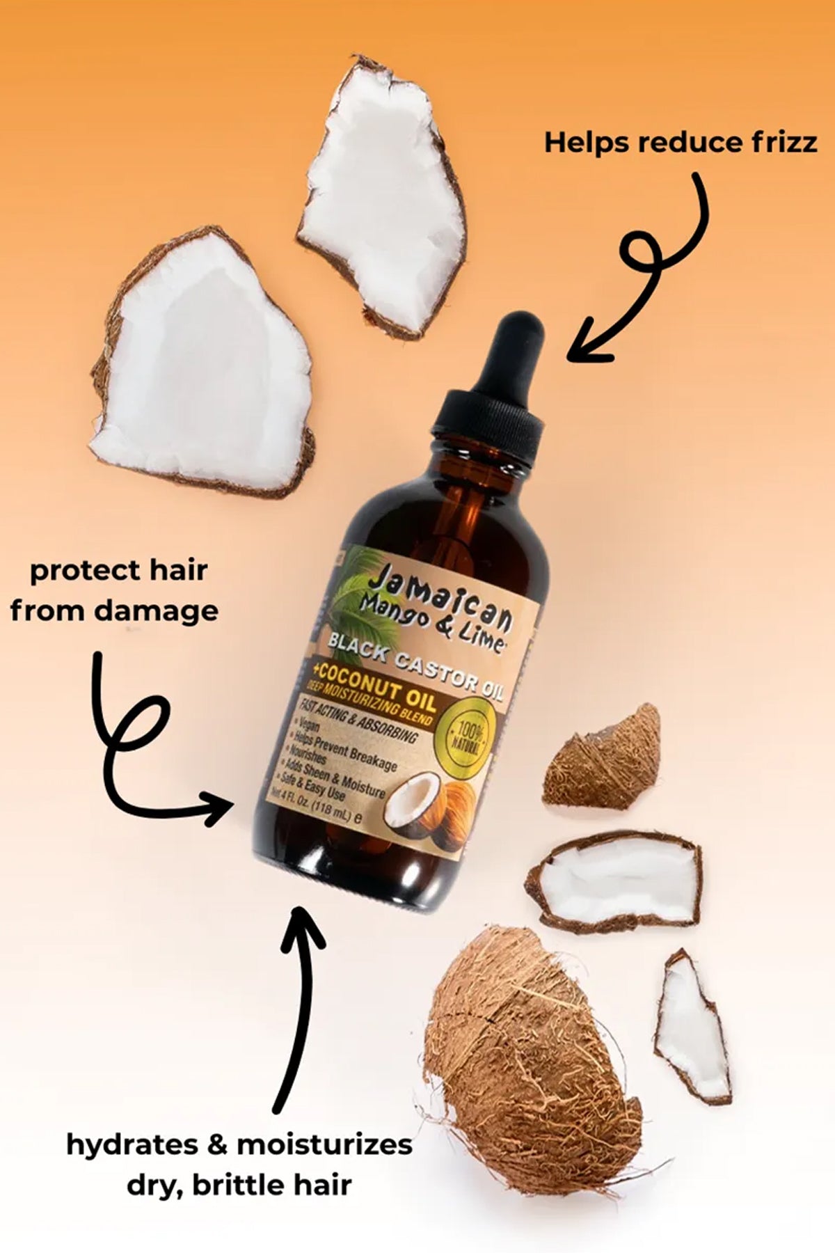 JAMAICAN MANGO & LIME BLACK CASTOR OIL - COCONUT OIL