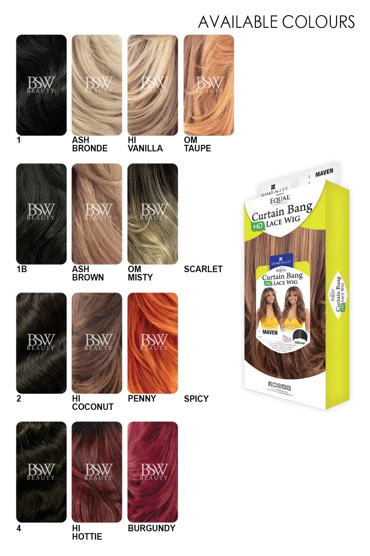 SHAKE N GO EQUAL CURTAIN BANG HD LACE WIG - MAVEN - BSW BEAUTY CANADA