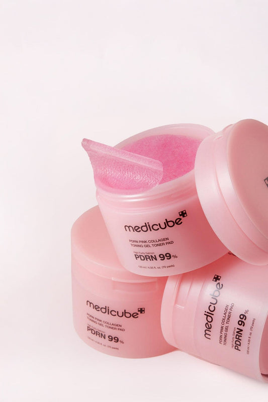 MEDICUBE  PDRN PINK COLLAGEN TONING GEL TONER PAD 70PCS MEDICUBE