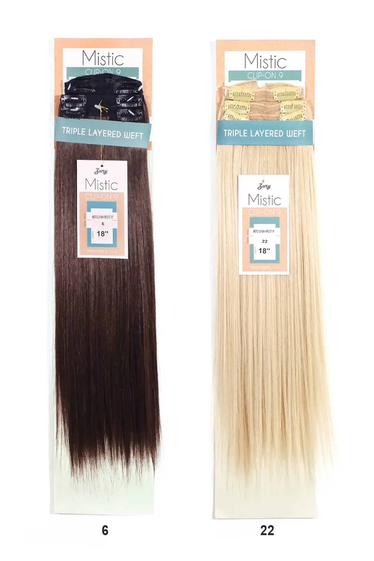 ZURY MISTIC CLIP-ON 9PC 18" Zury