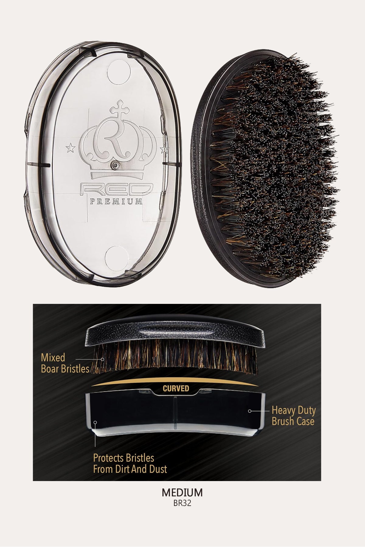 RED BY KISS PREMIUM POCKET WAVE BOW WOW CURVED PALM BRUSH - BSW BEAUTY CANADA