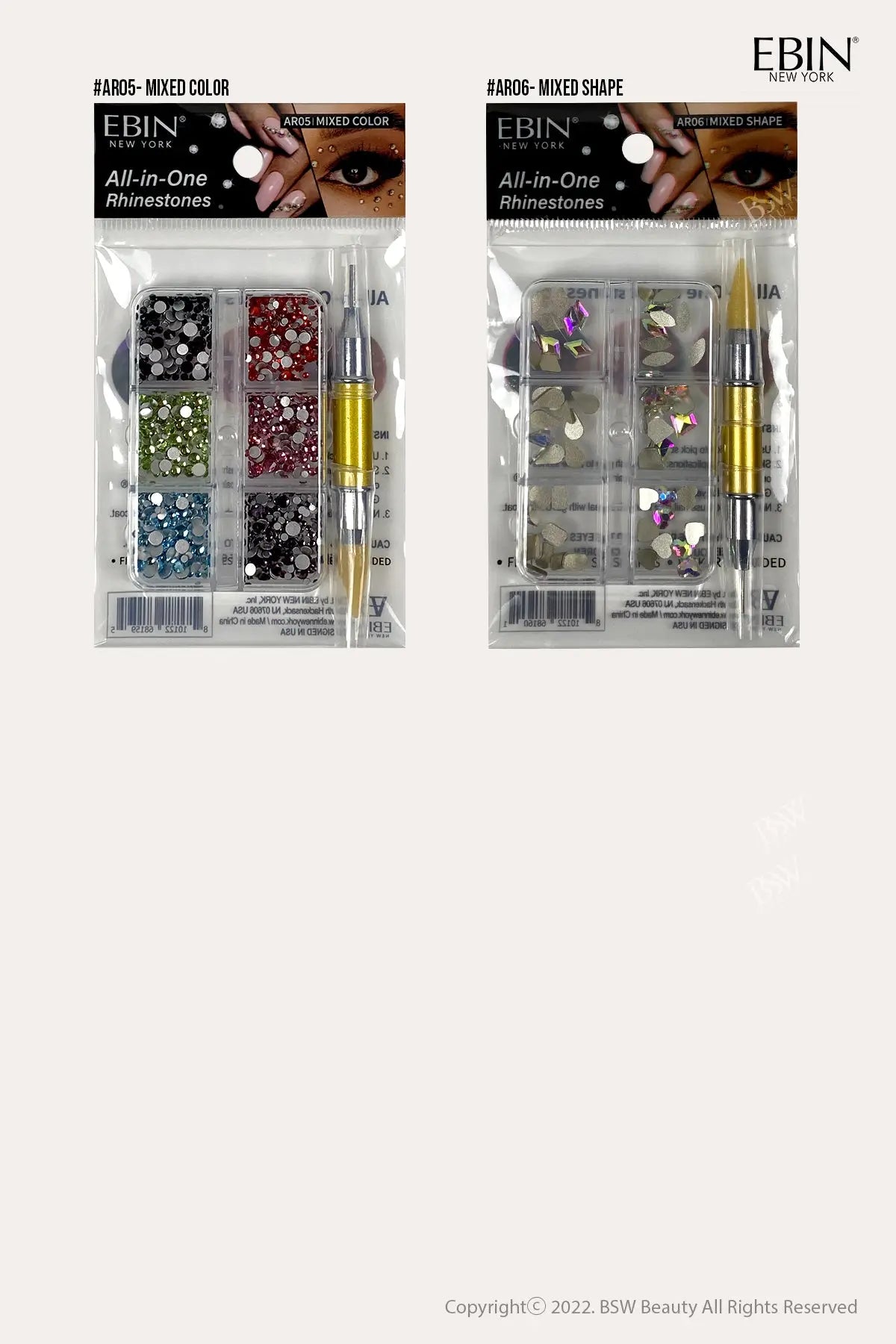 EBIN NEW YORK ALL-IN-ONE RHINESTONES [6 STYLES] - BSW BEAUTY CANADA