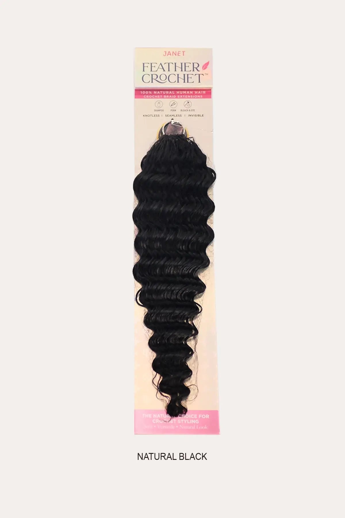 JANET 100% HUMAN HAIR FEATHER CROCHET BRAID - DEEP 18"