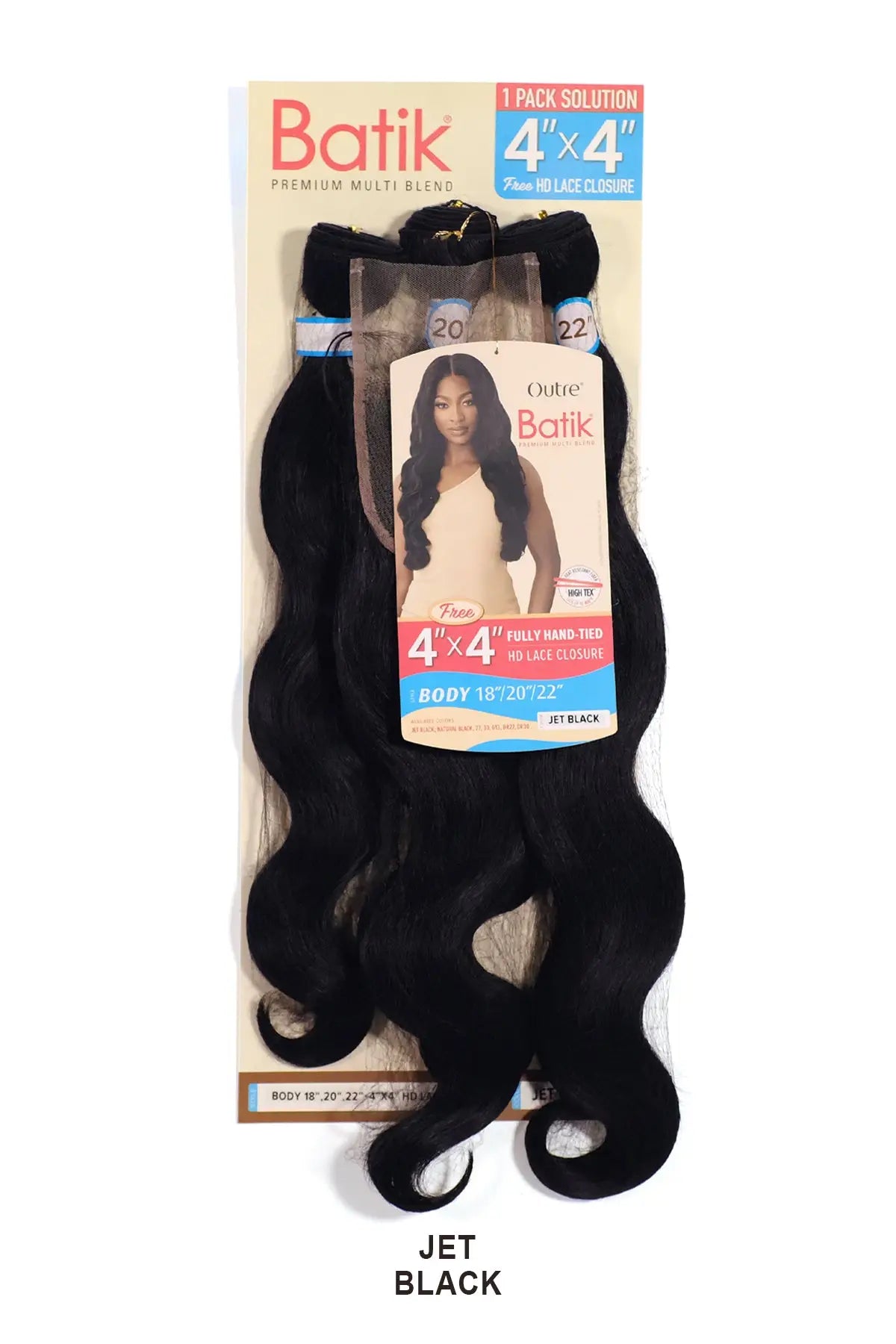 OUTRE BATIK PREMIUM MULTI BLEND WEAVE - BODY 18"20"22"+4x4 HD LACE CLOSURE OUTRE