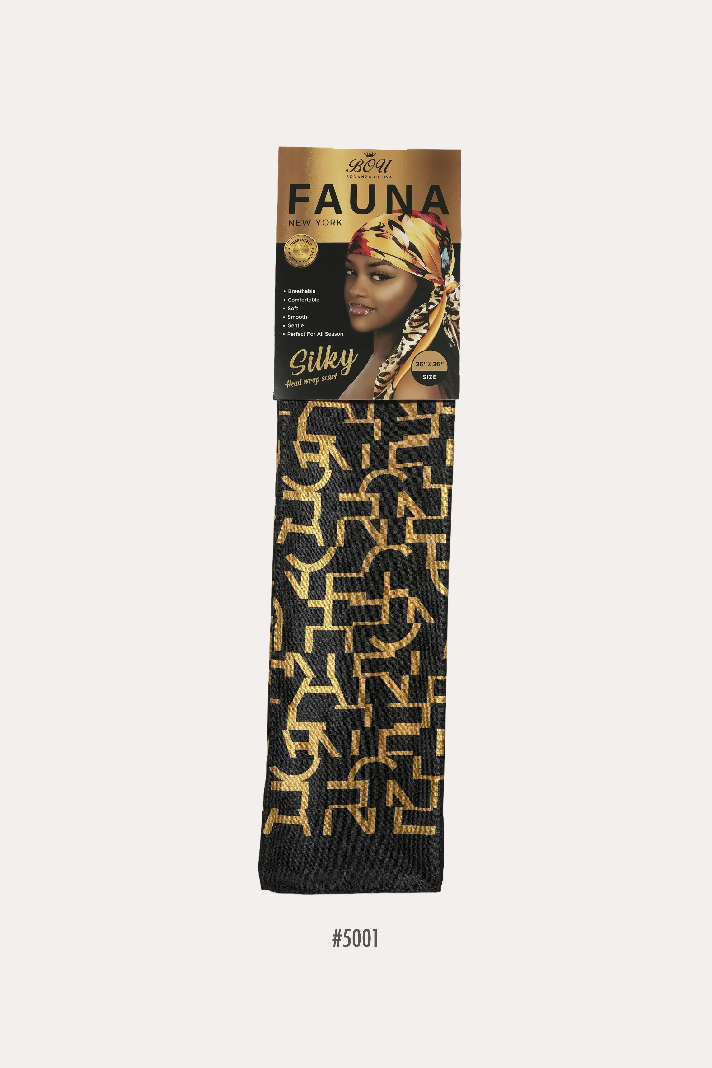 BOU FAUNA NEW YORK SILKY HEAD WRAP SCARF 36" X 36"- 10 TYPE