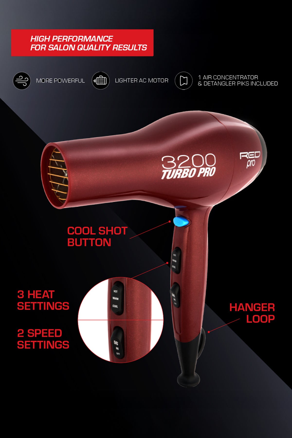 RED PRO 3200 TURBO PRO AC DRYER - BSW BEAUTY CANADA