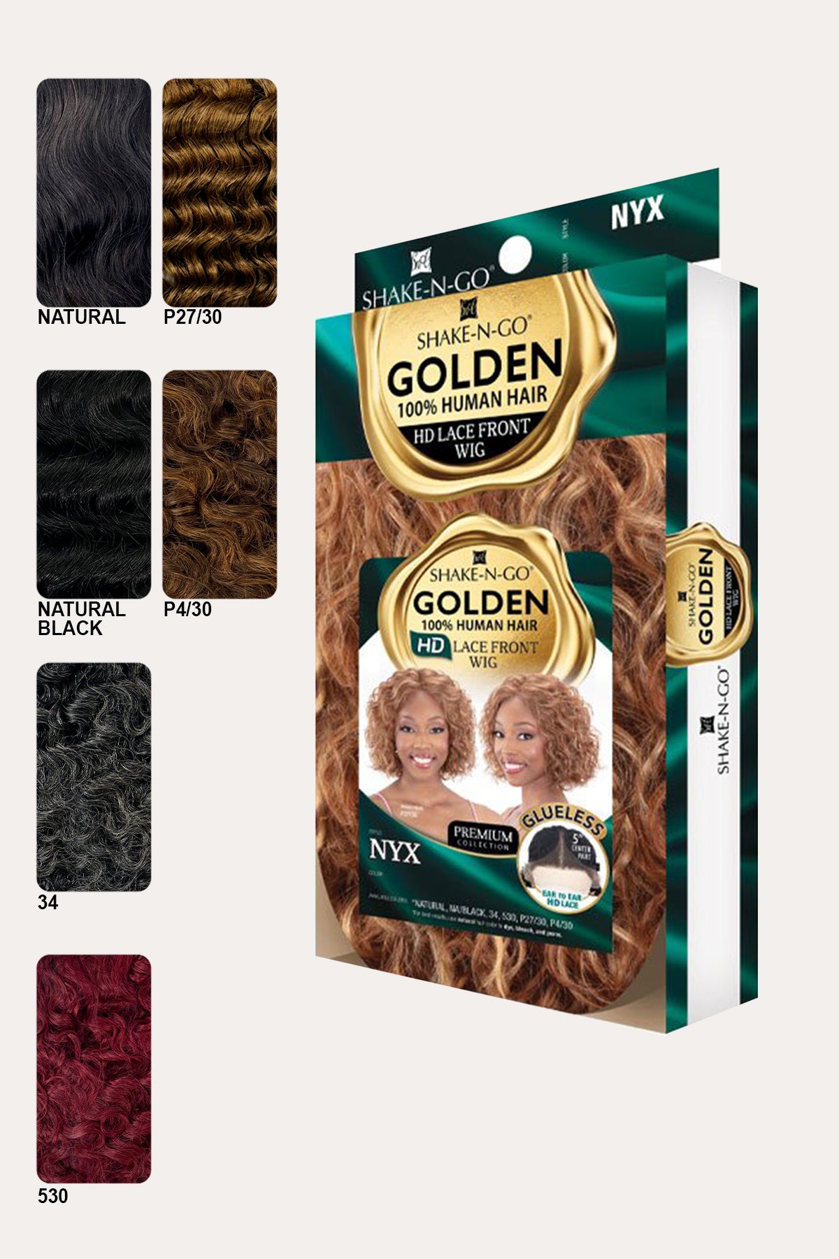 SHAKE N GO GOLDEN 100% HUMAN HAIR 5" DEEP PART LACE FRONT WIG - NYX - BSW BEAUTY CANADA