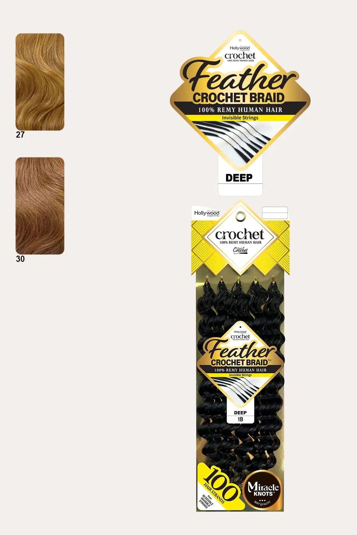 ZURY FEATHER CROCHET BRAID 100% HUMAN HAIR HOLLYWOOD - DEEP 14" ZURY