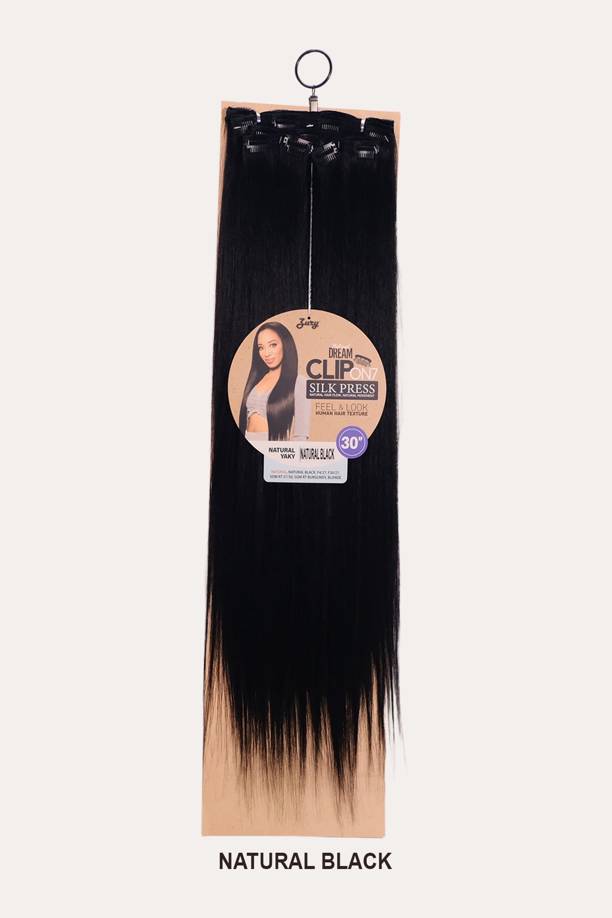 ZURY NATURAL DREAM SILK PRESS NATURAL YAKY 7PCS CLIP-ON / 30"