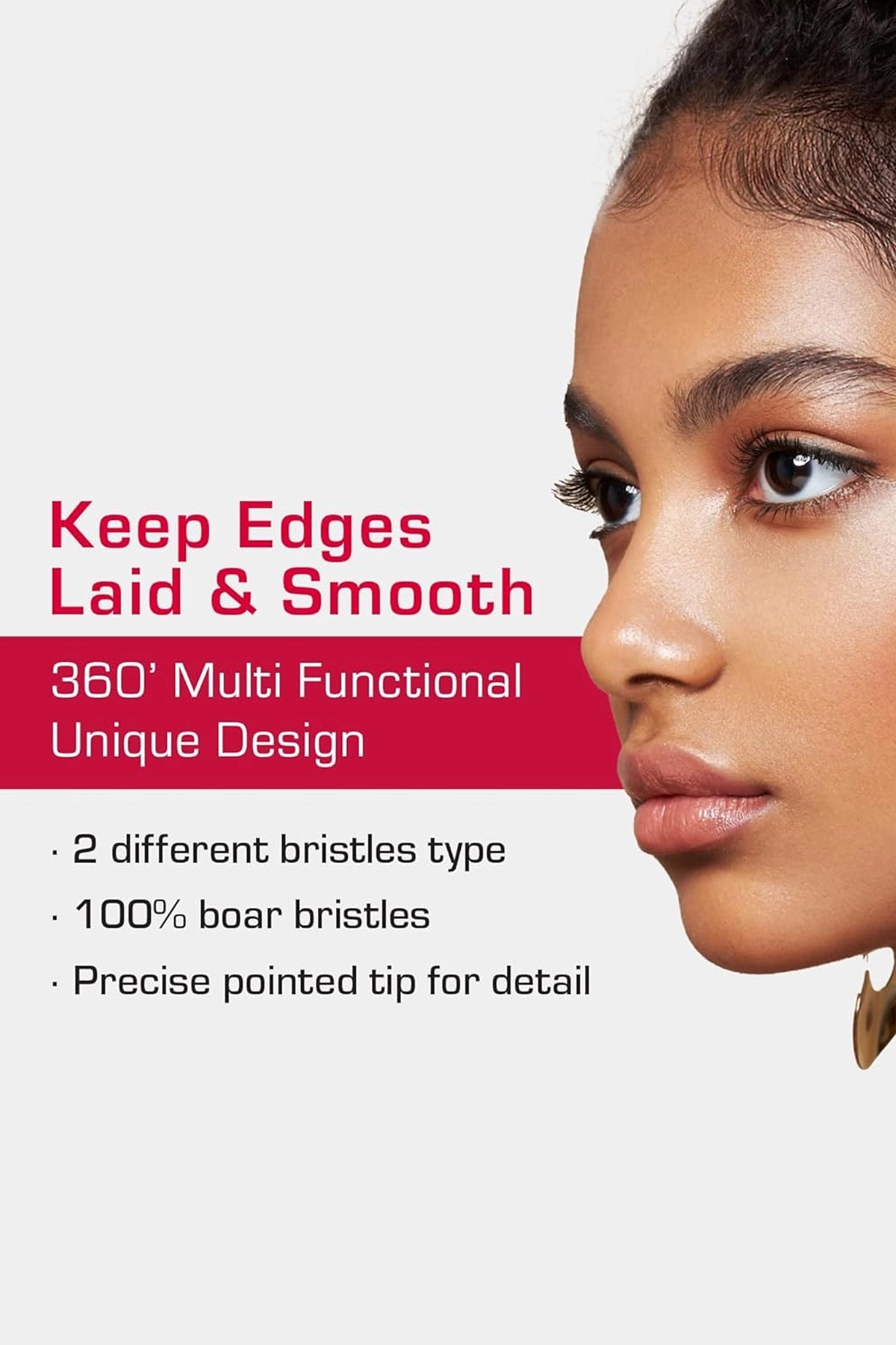 RED 4-IN-1 360 EDGE BRUSH WITH RATTAIL
