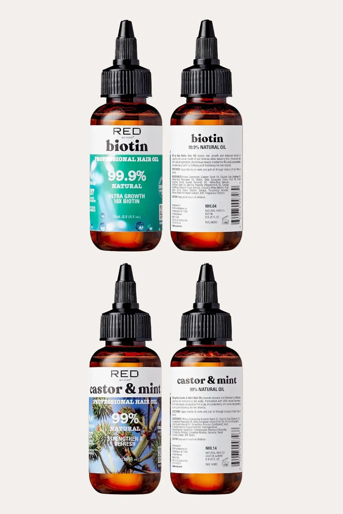 RED BY KISS PROFESSIONAL HAIR OIL (8 TYPES)