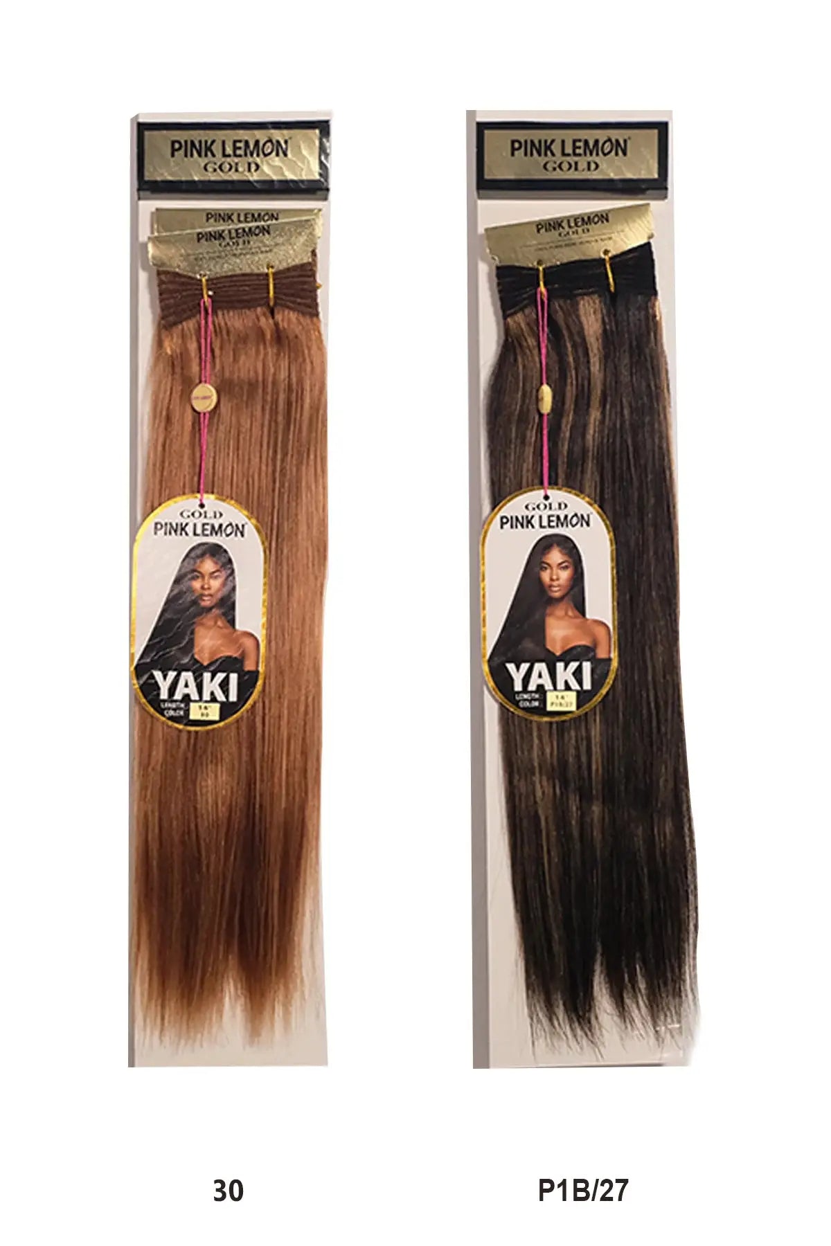PINK LEMON GOLD 100% REMI HUMAN HAIR WEAVE - YAKI 10" PINK LEMON