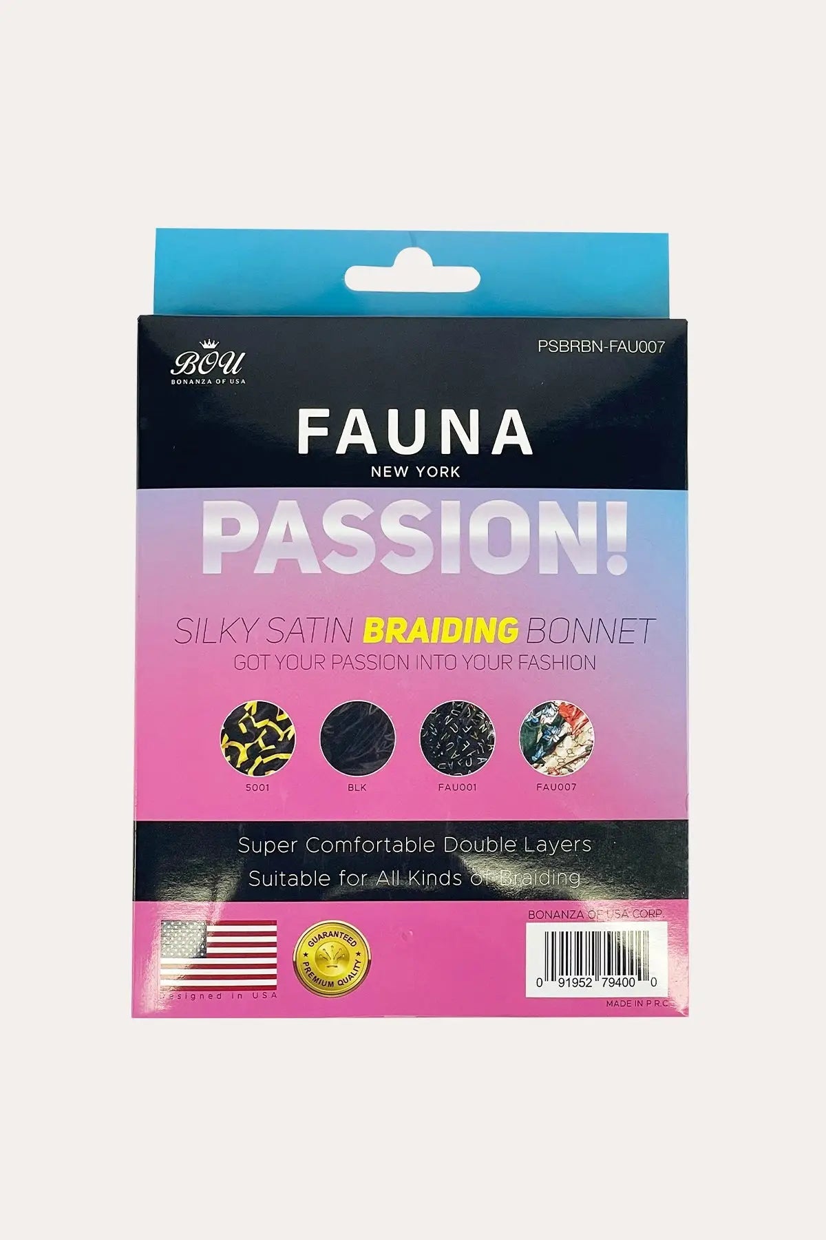 BOU FAUNA NEW YORK PASSION SILKY SATIN BRAIDING BONNET BOU