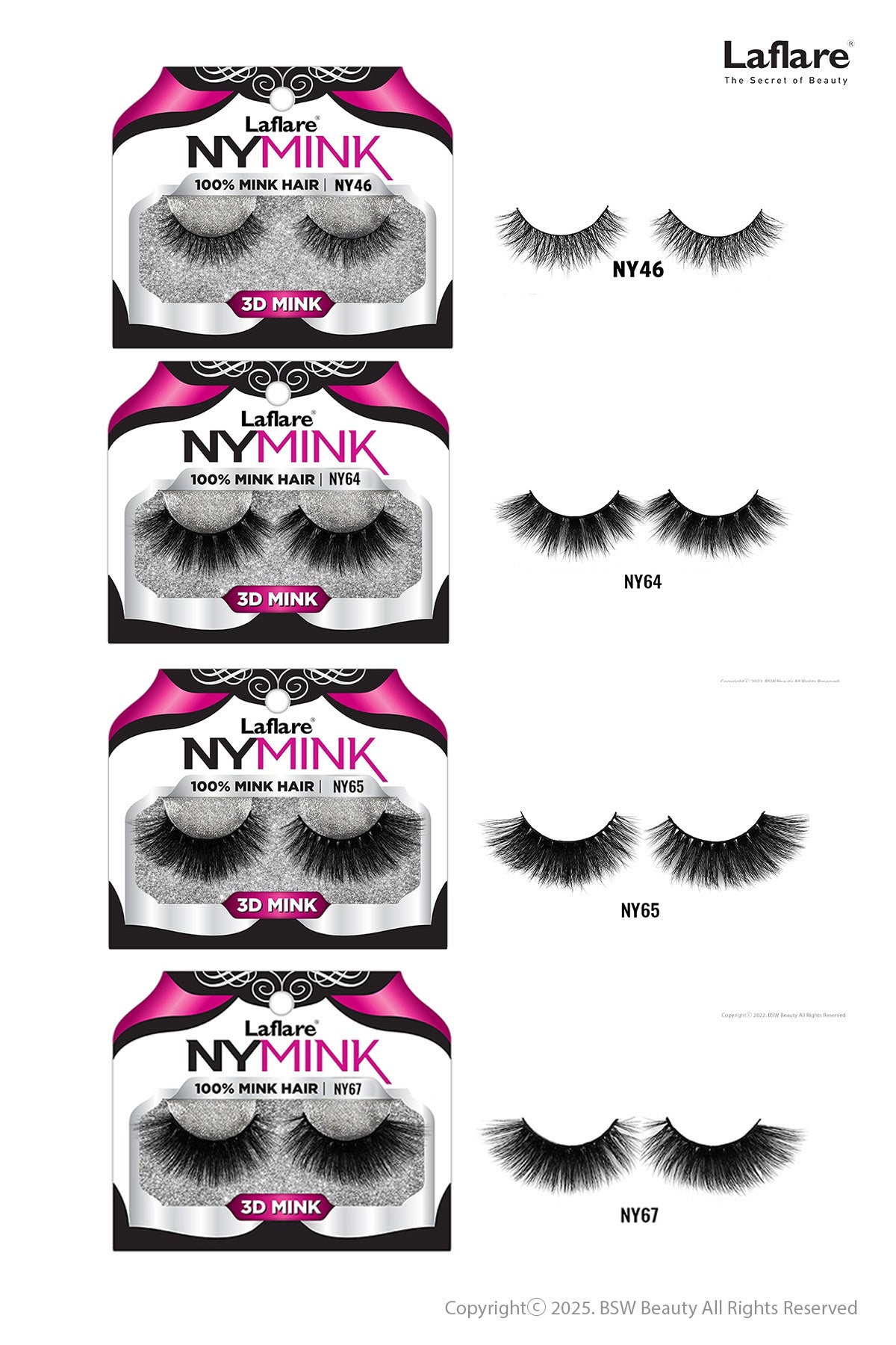 LAFLARE  3D NY MINK LASHES - BSW BEAUTY CANADA