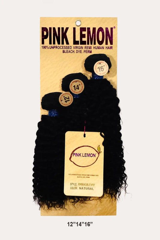 PINK LEMON 15A 100% UNRPOCESSED VIRGIN REMI HUMAN HAIR BOHEMIAN CURL PINK LEMON