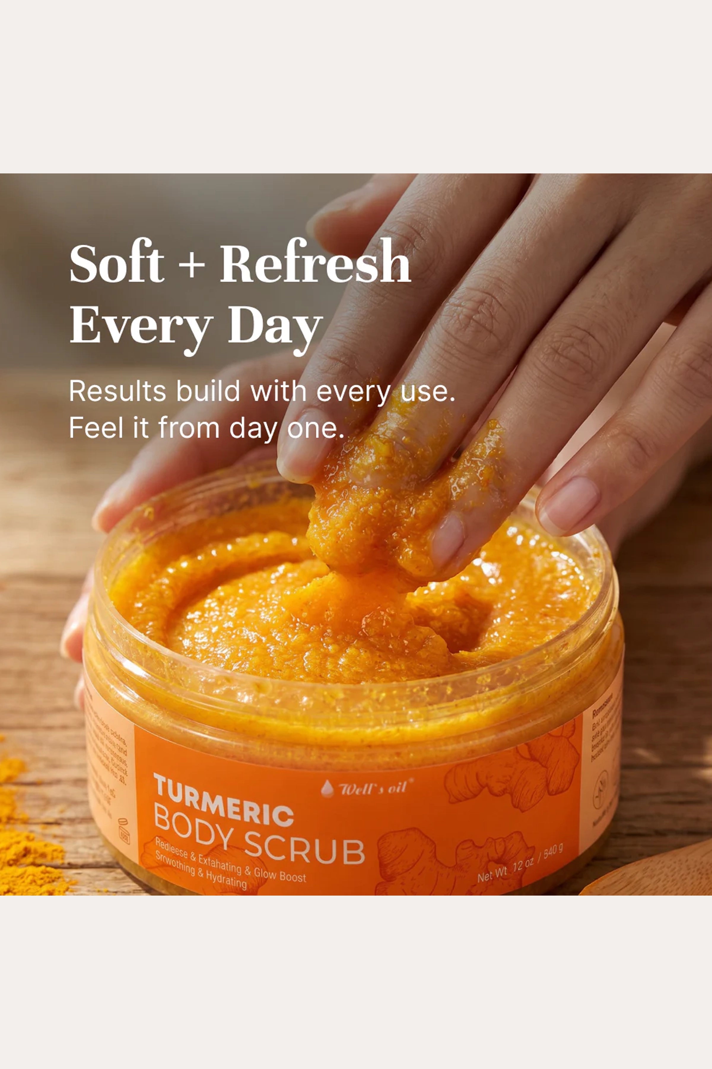 WELL'S OIL TURMERIC BODY SCRUB 12oz